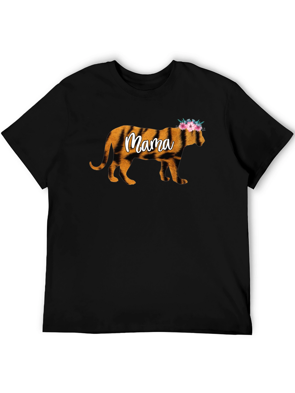 Mama Tiger Graphic Tee - Floral Crown Design