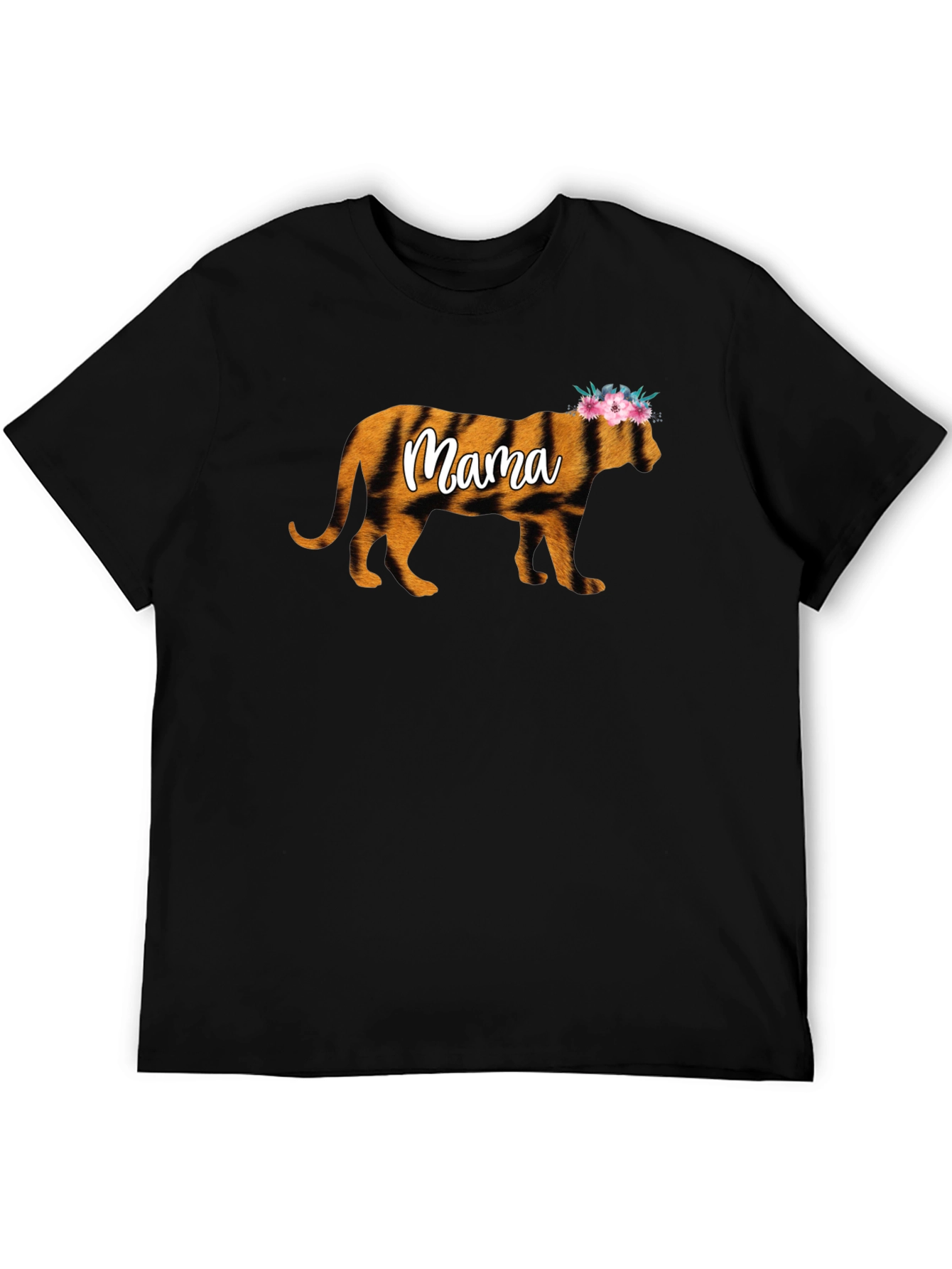 Mama Tiger Graphic Tee - Floral Crown Design