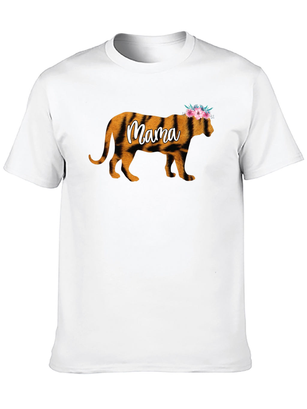 Mama Tiger Graphic Tee - Floral Crown Design