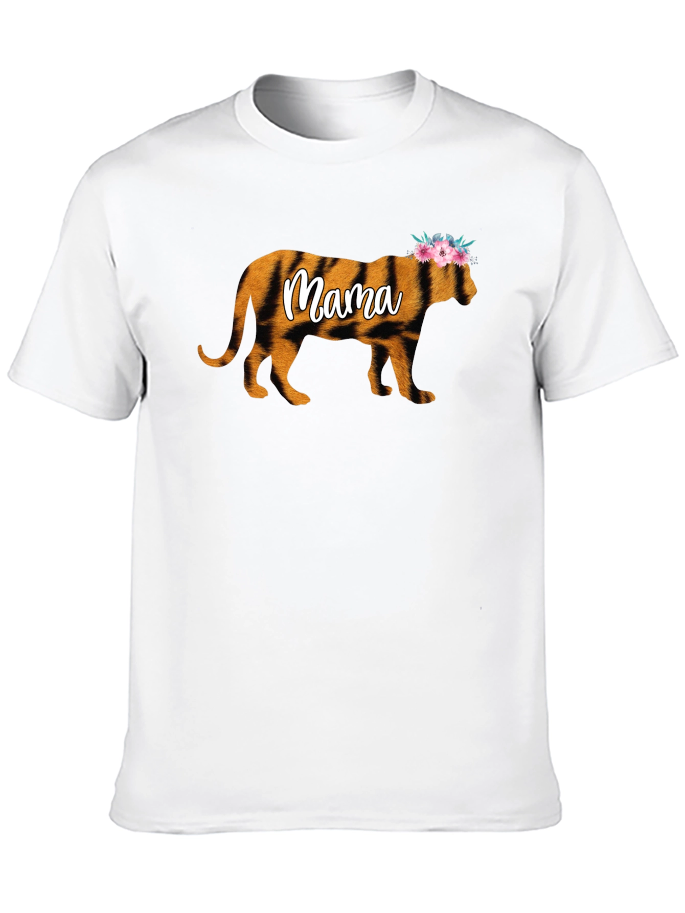 Mama Tiger Graphic Tee - Floral Crown Design