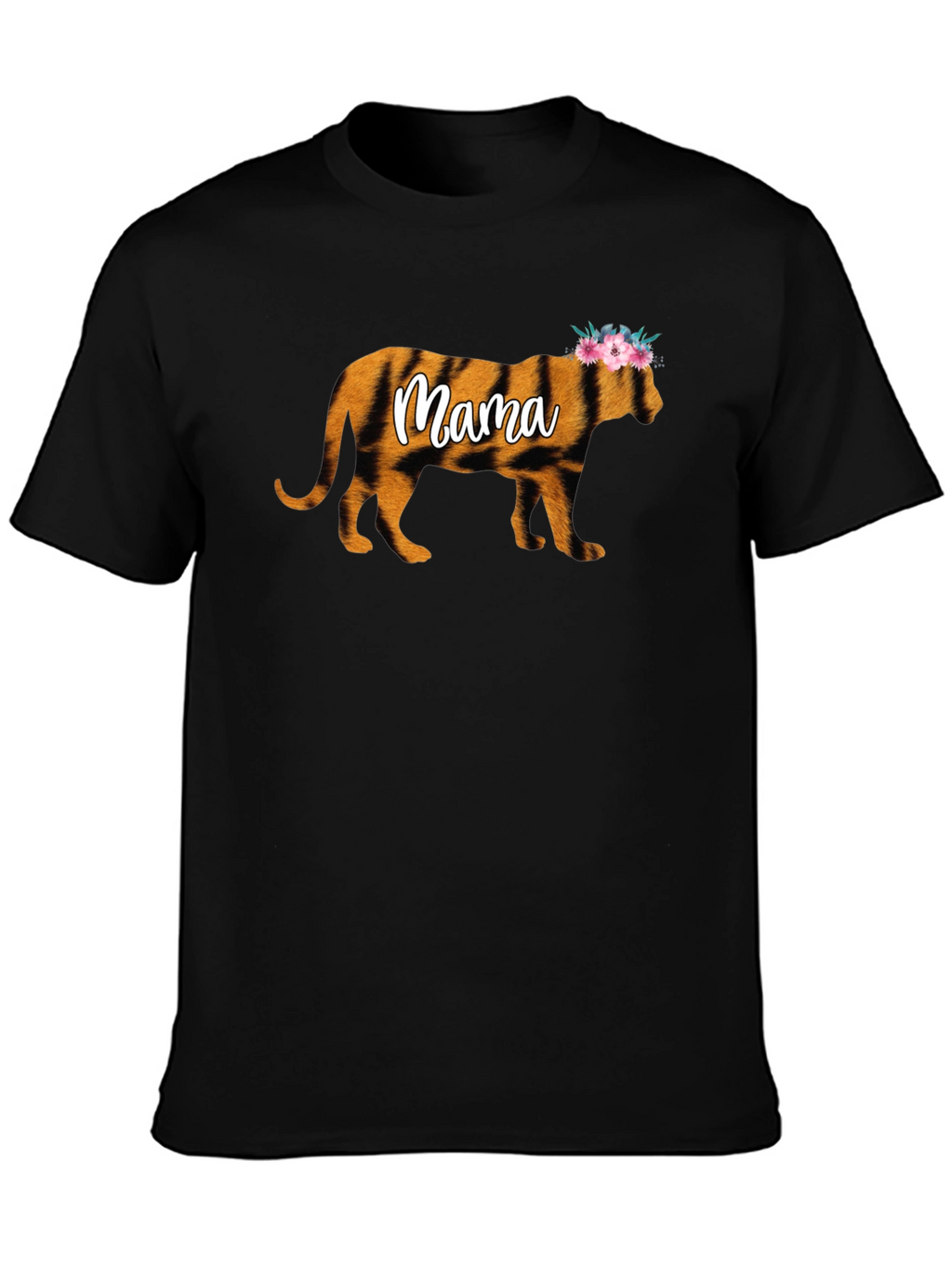 Mama Tiger Graphic Tee - Floral Crown Design