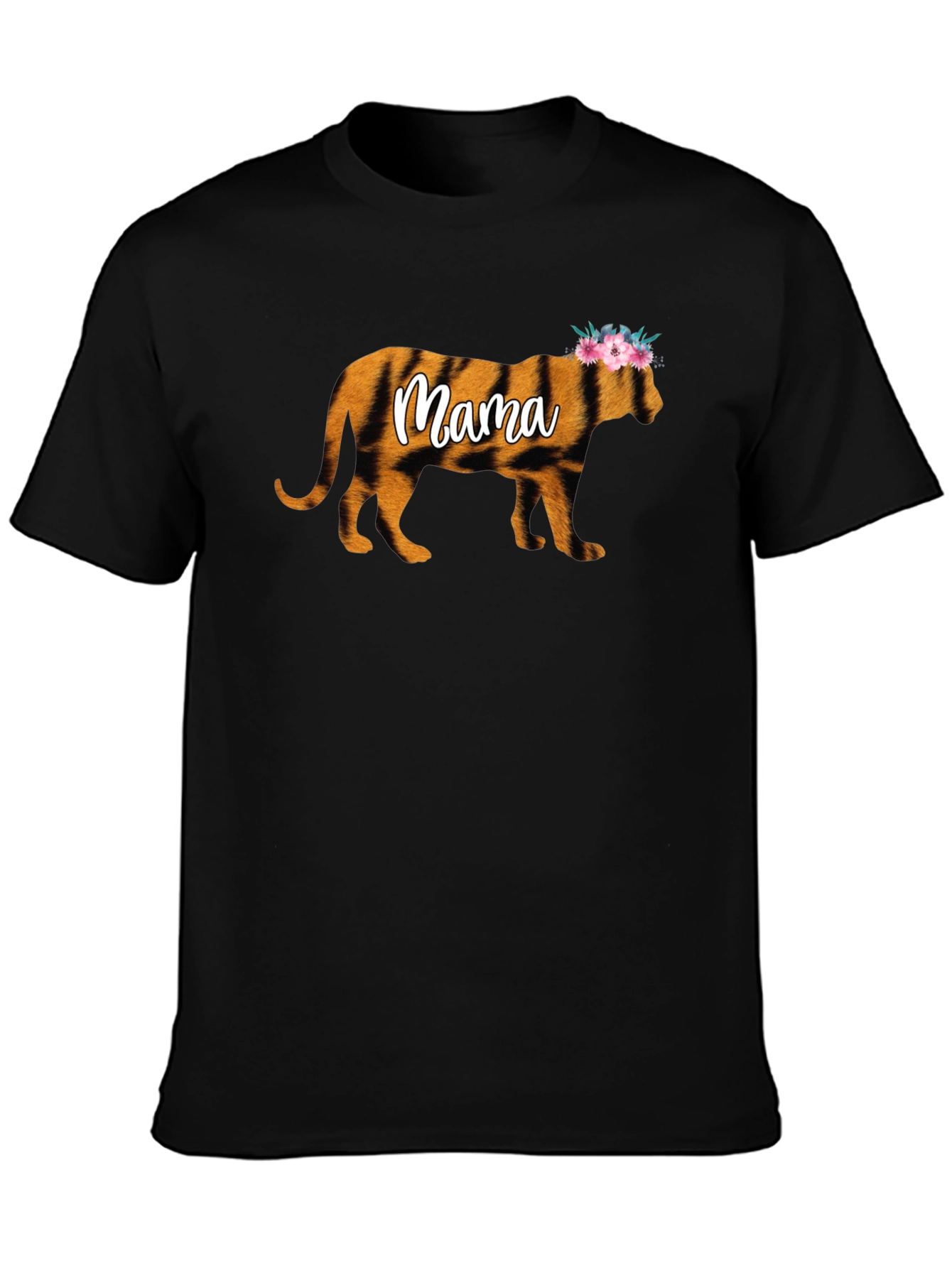 Mama Tiger Graphic Tee - Floral Crown Design