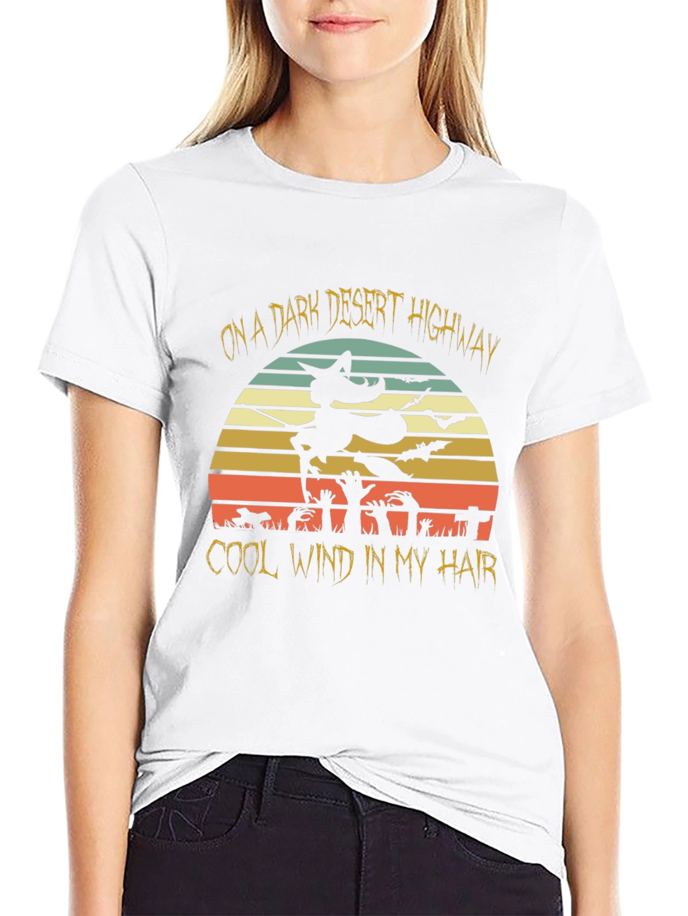 Dark Desert Highway Halloween T-Shirt