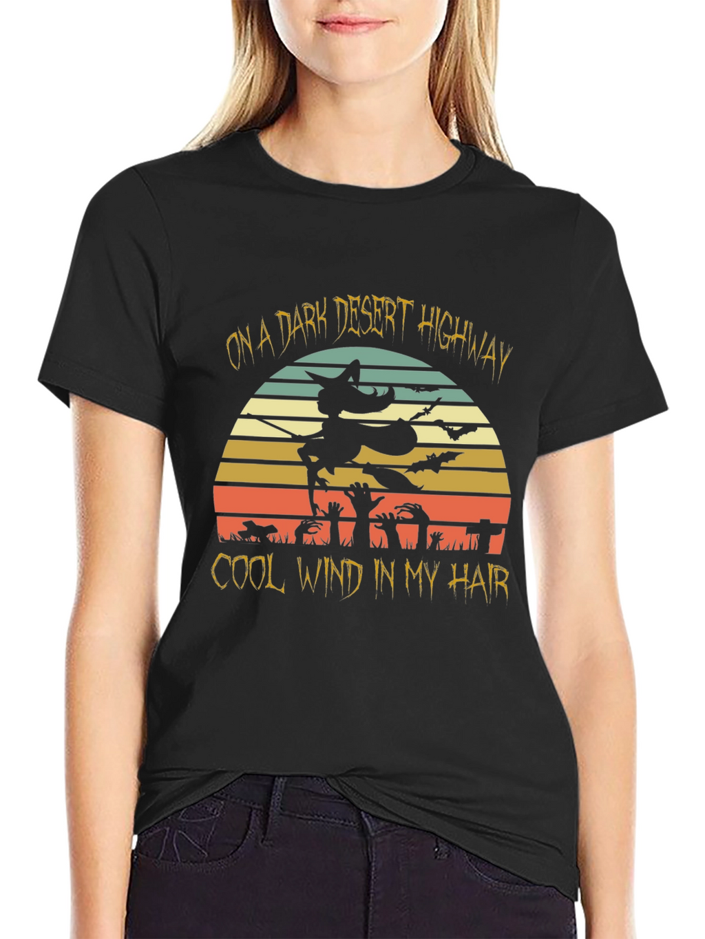 Dark Desert Highway Halloween T-Shirt