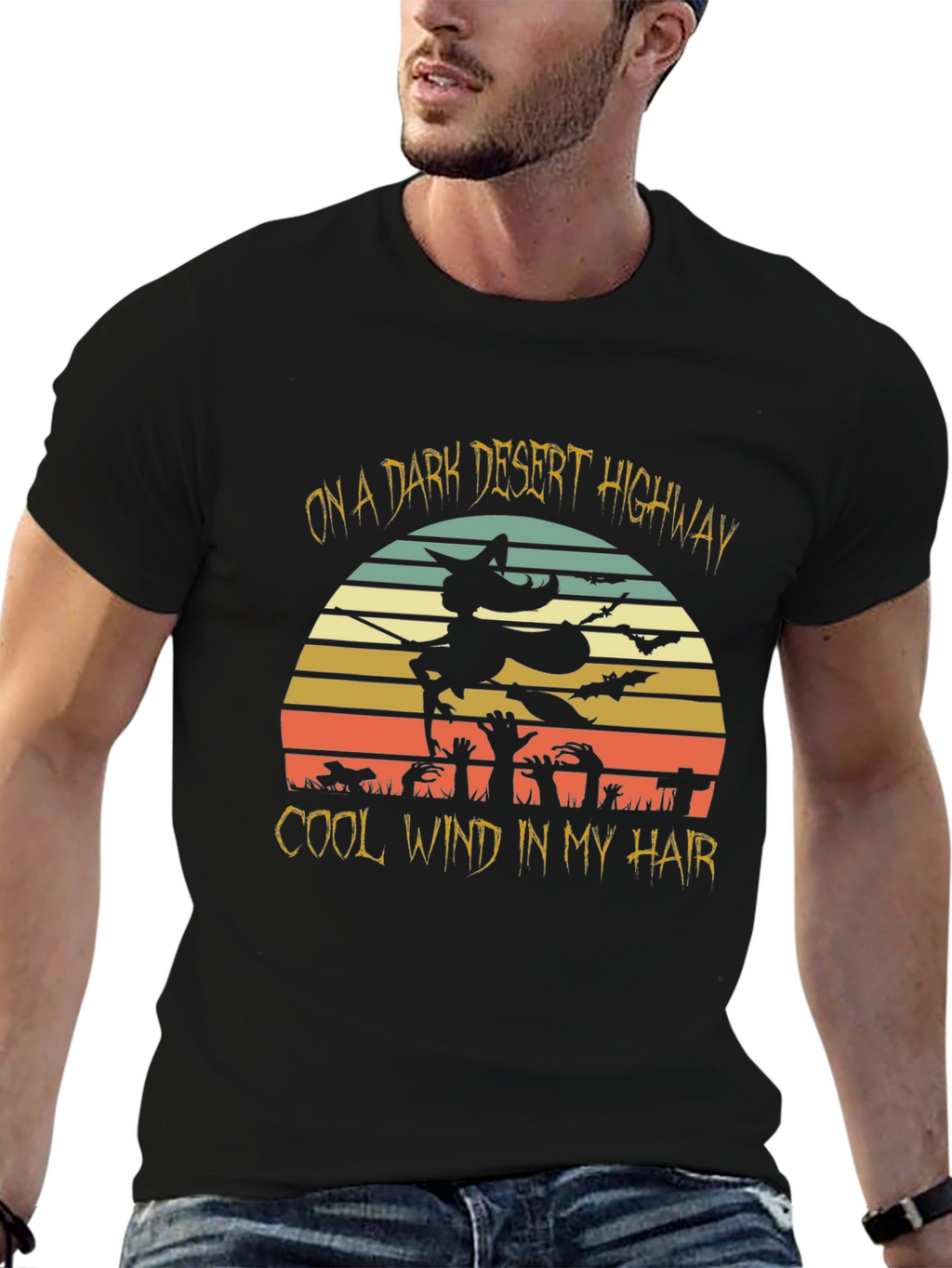 Dark Desert Highway Halloween T-Shirt