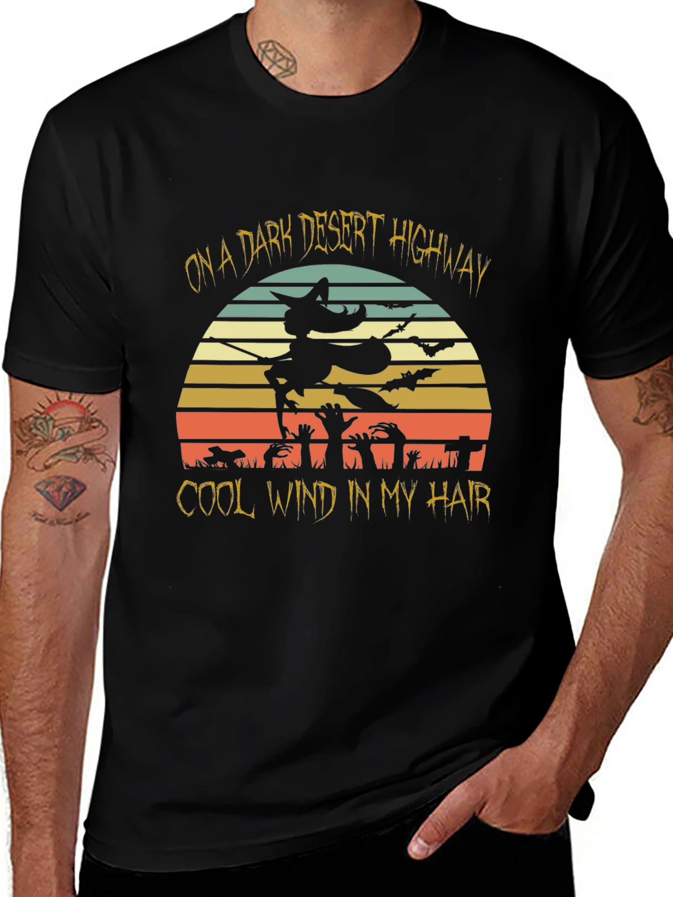Dark Desert Highway Halloween T-Shirt