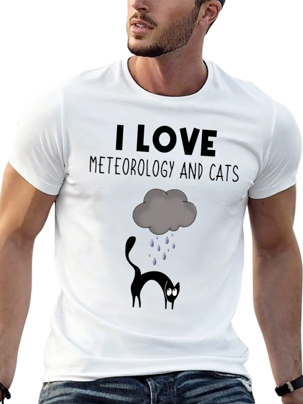 I Love Meteorology & Cats T-Shirt