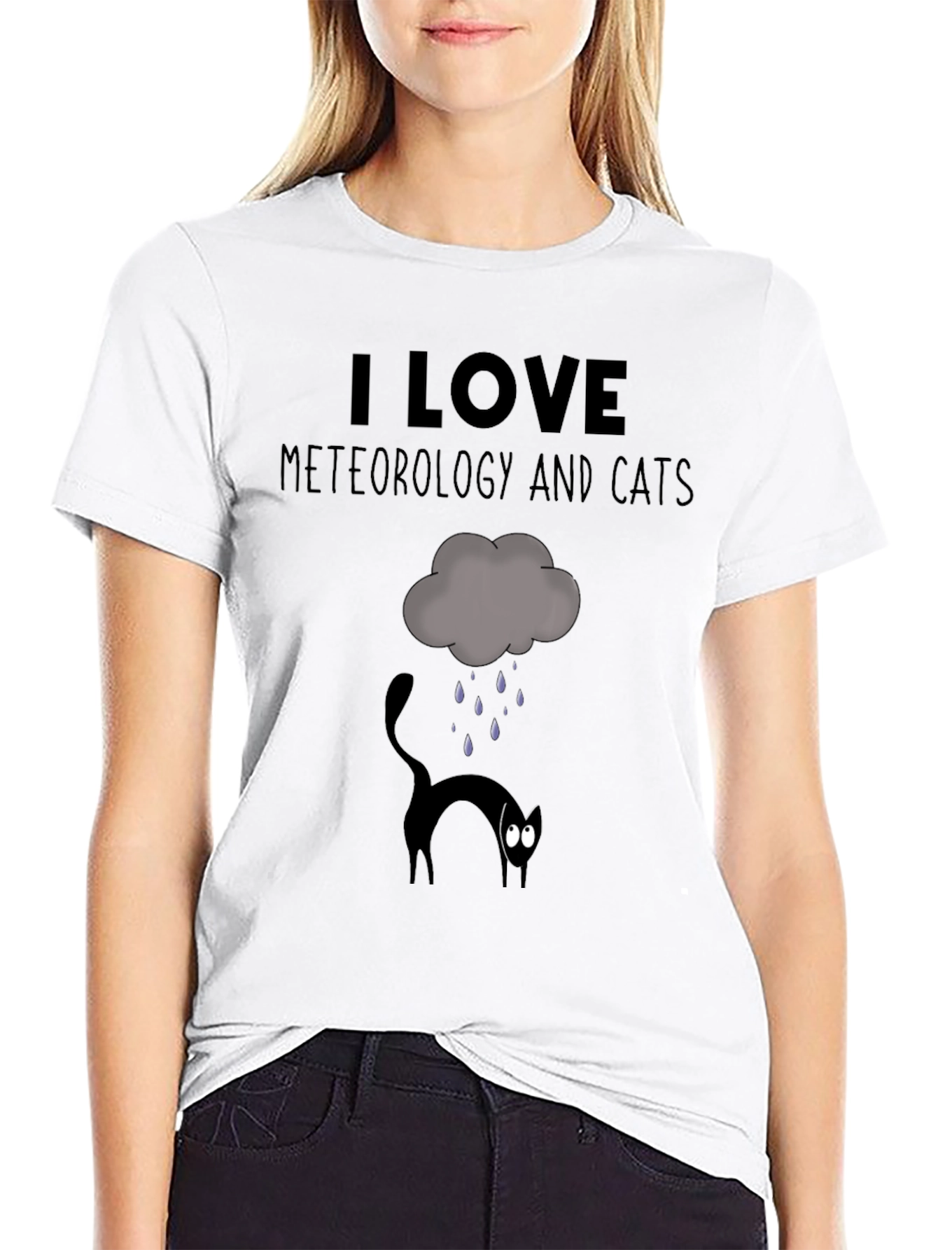 I Love Meteorology & Cats T-Shirt