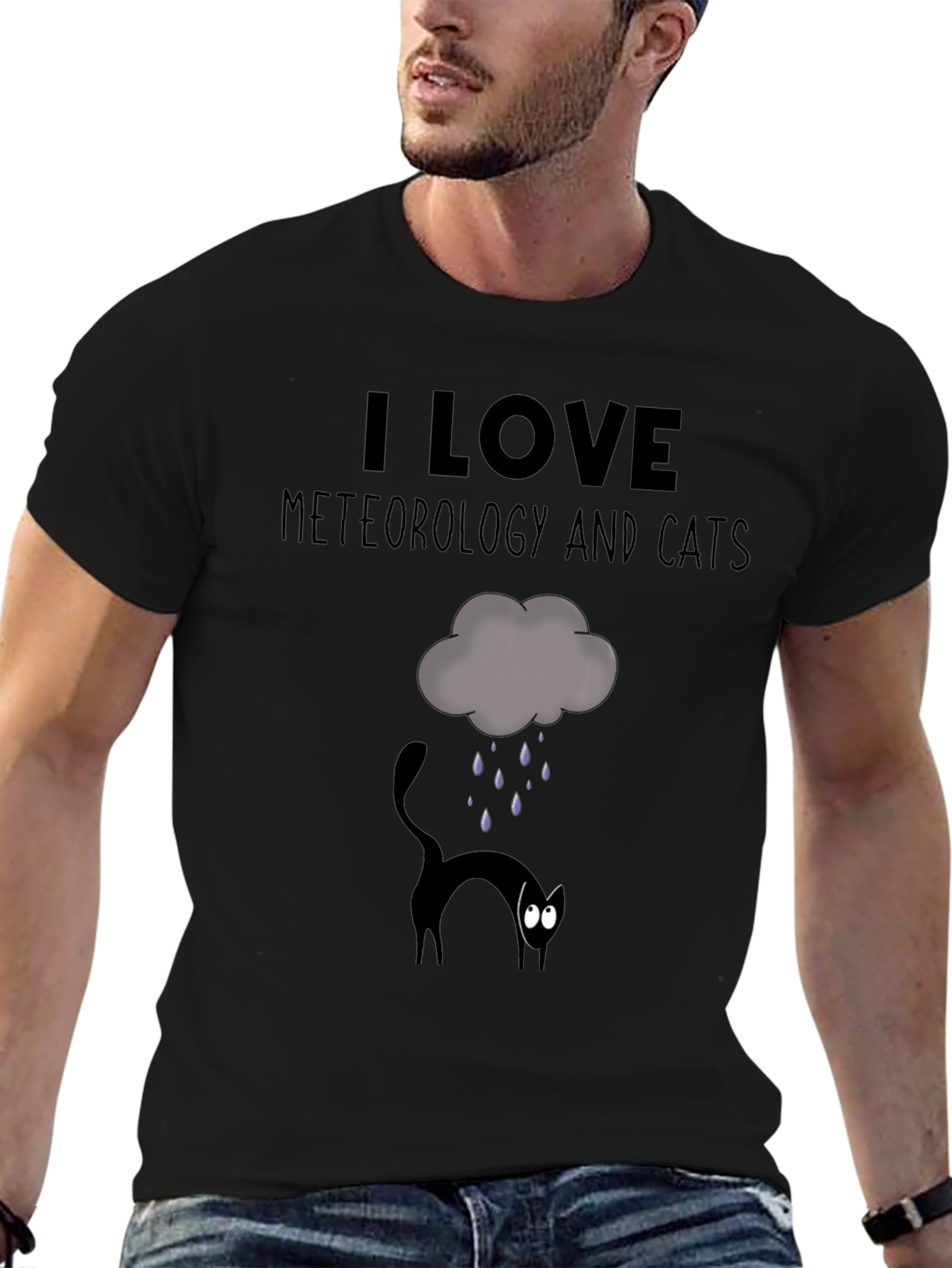 I Love Meteorology & Cats T-Shirt