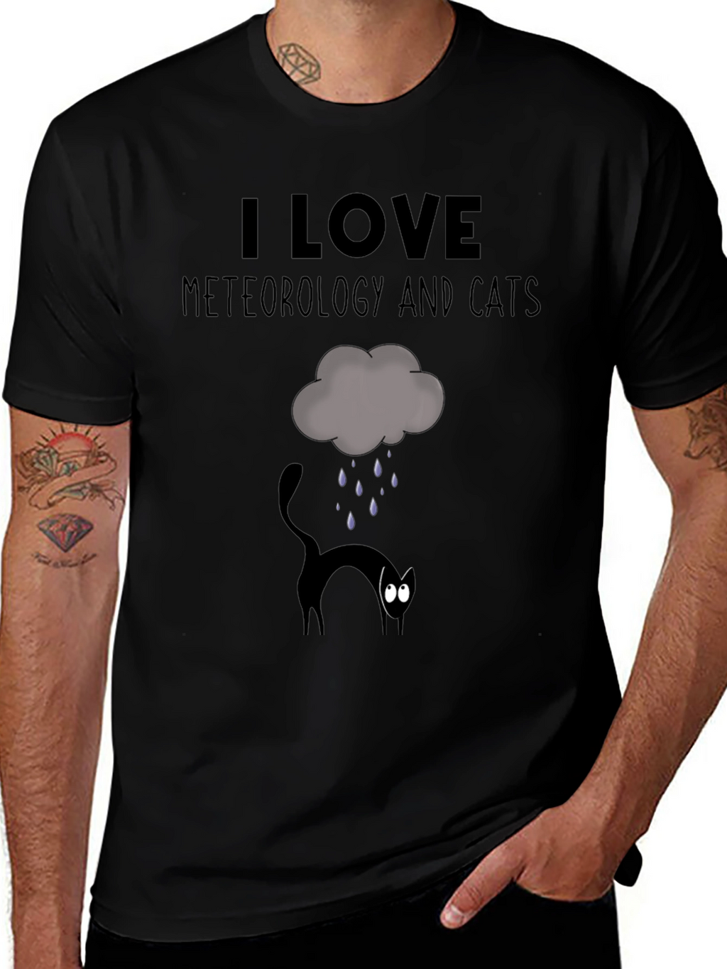 I Love Meteorology & Cats T-Shirt