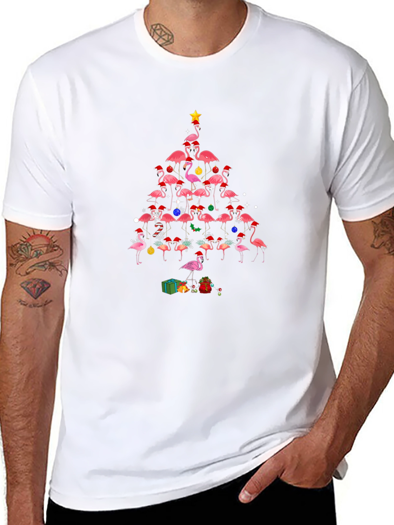 Flamingo Christmas Tree T-Shirt