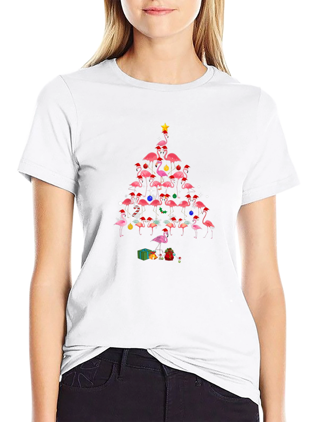 Flamingo Christmas Tree T-Shirt
