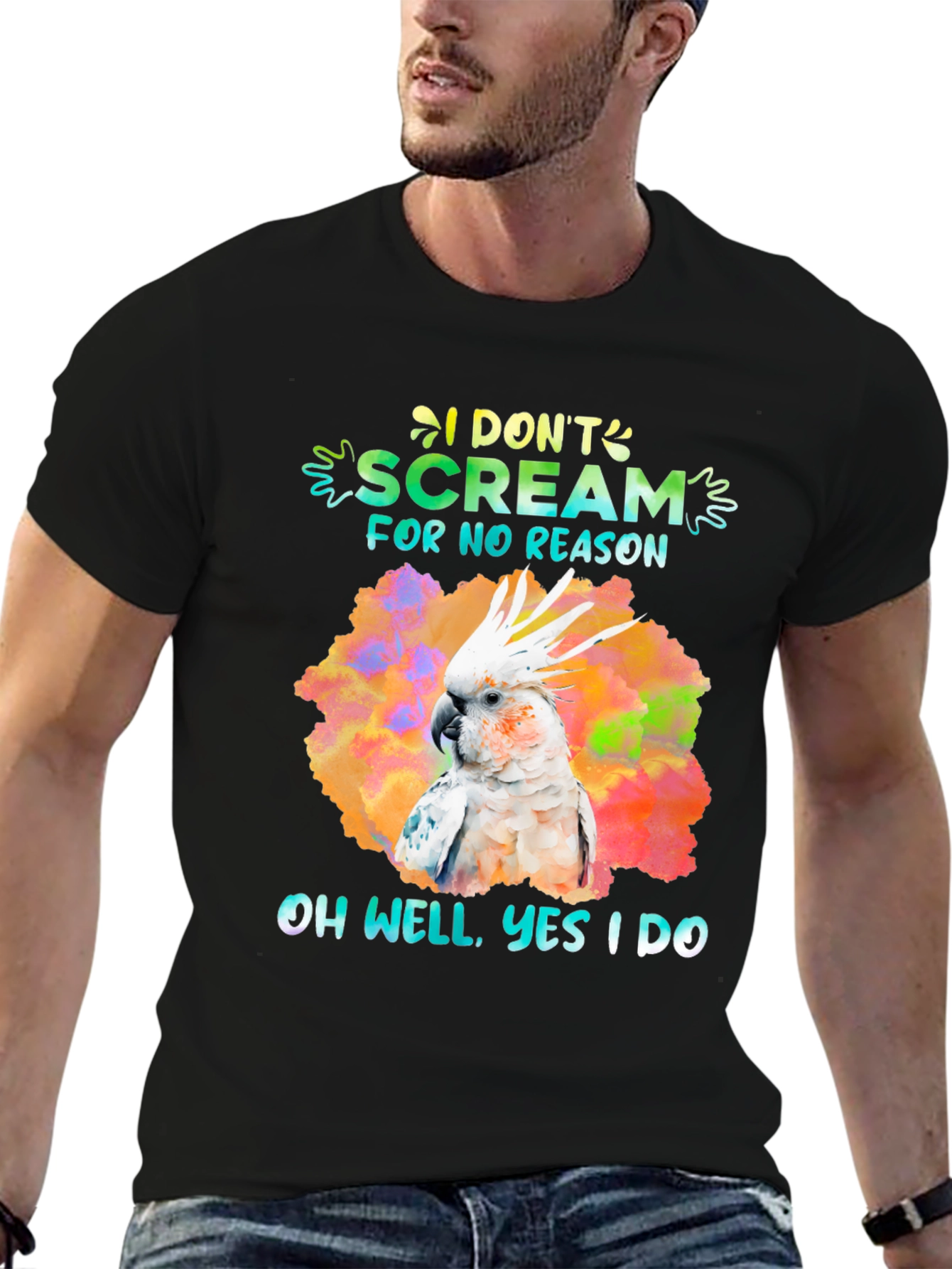 Funny Parrot T-Shirt - I Dont Scream For No Reason Tee
