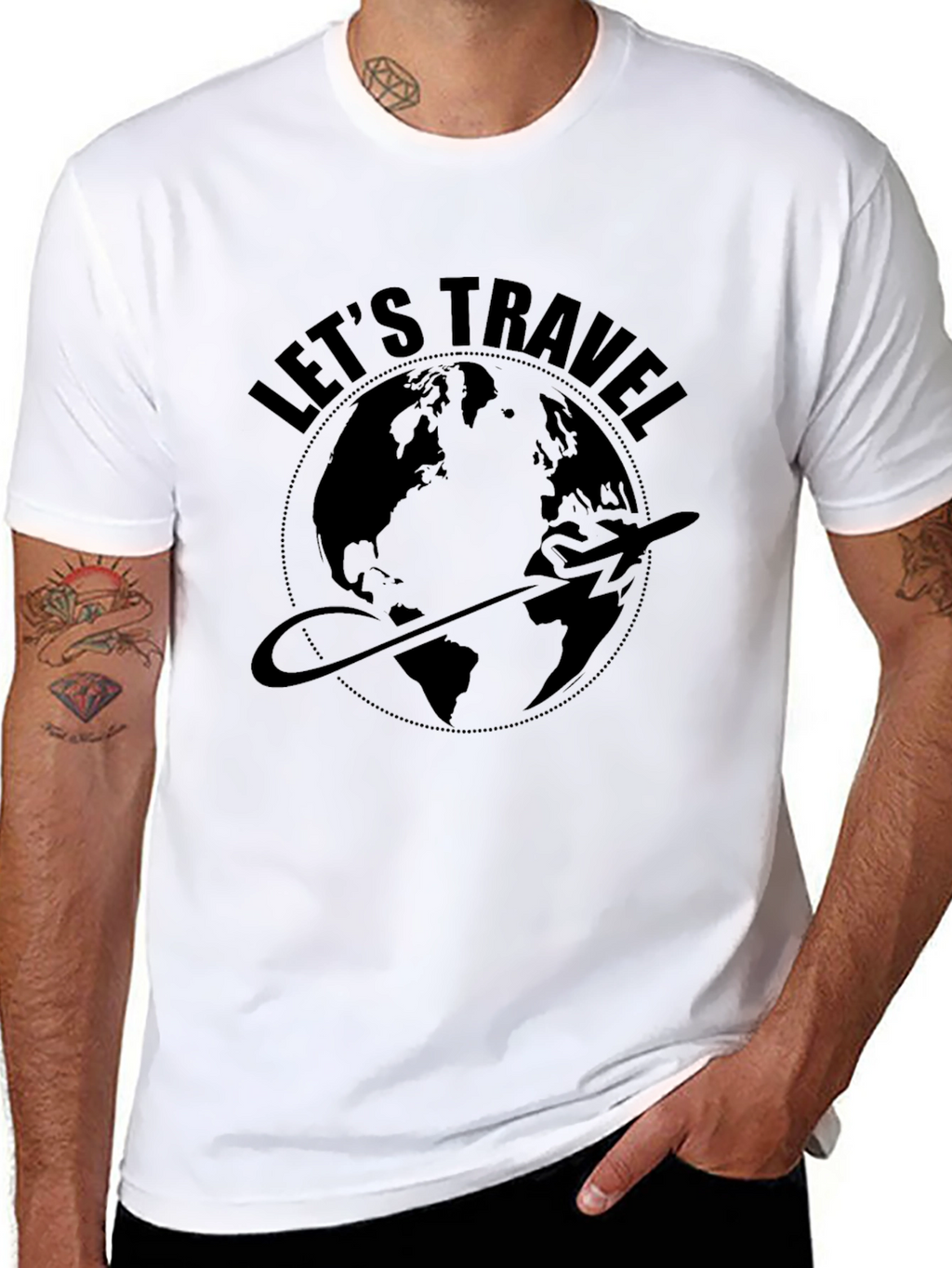 Lets Travel World Graphic T-Shirt