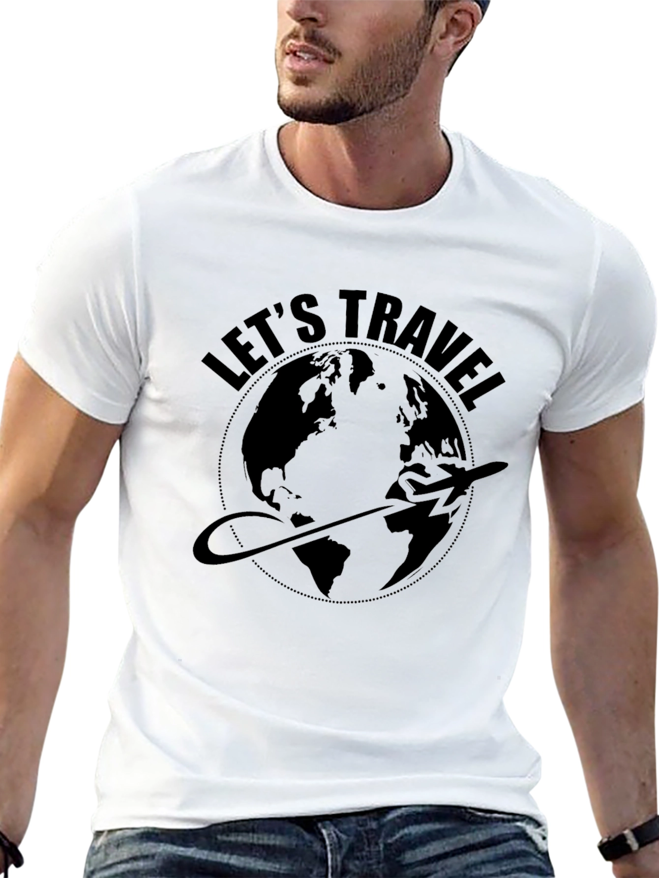 Lets Travel World Graphic T-Shirt