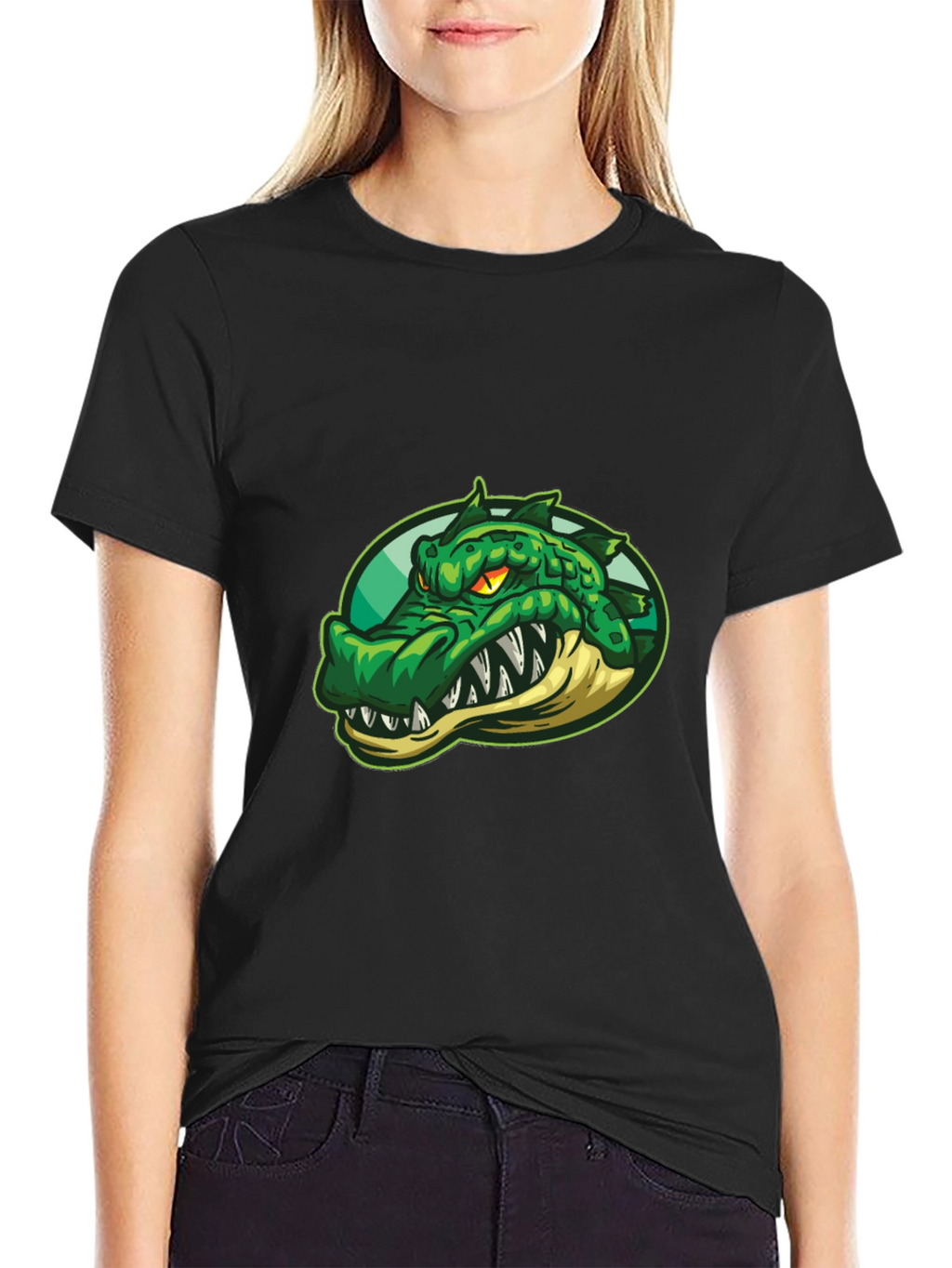 Mens Crocodile Graphic T-Shirt - Black
