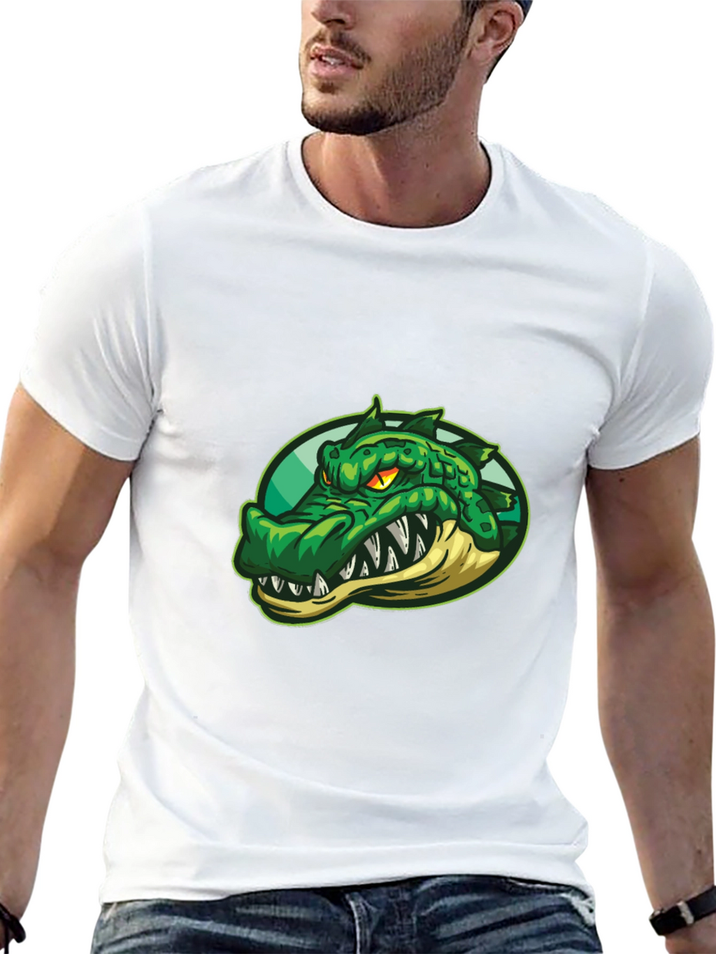 Mens Crocodile Graphic T-Shirt - Black
