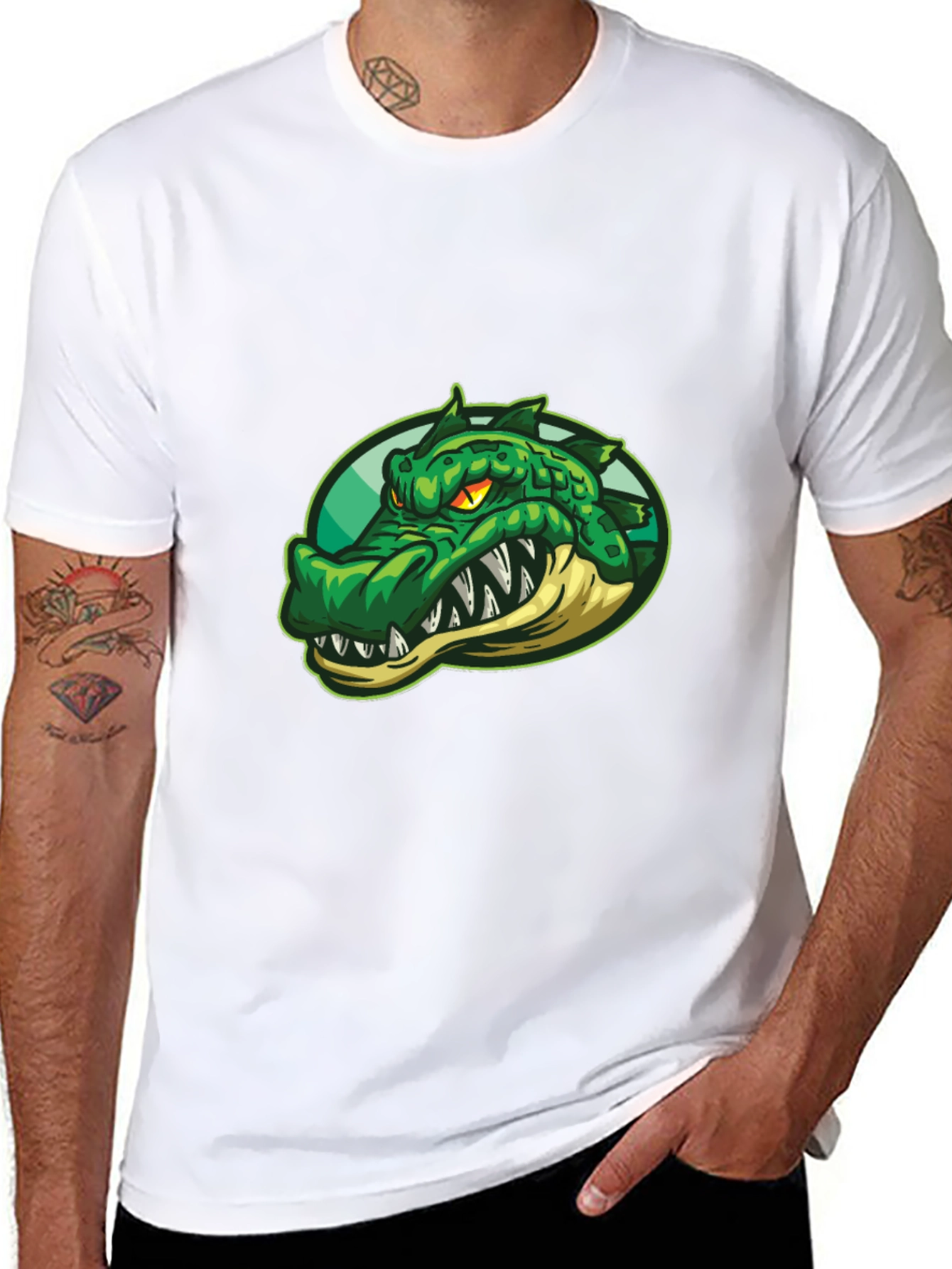 Mens Crocodile Graphic T-Shirt - Black
