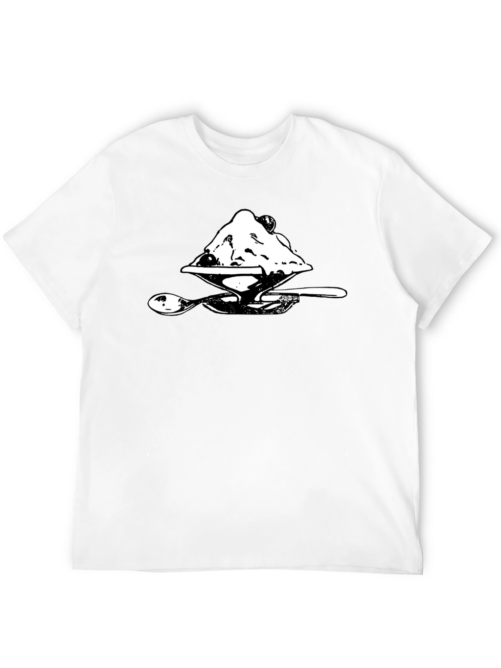 Ice Cream Dessert Graphic Tee - Soft Black Cotton