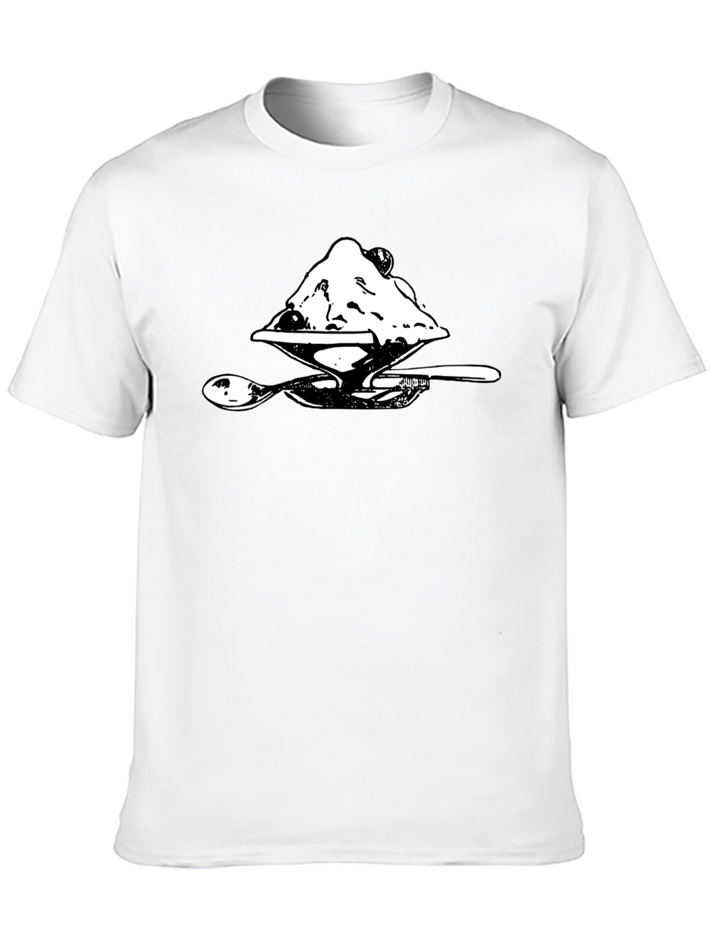Ice Cream Dessert Graphic Tee - Soft Black Cotton