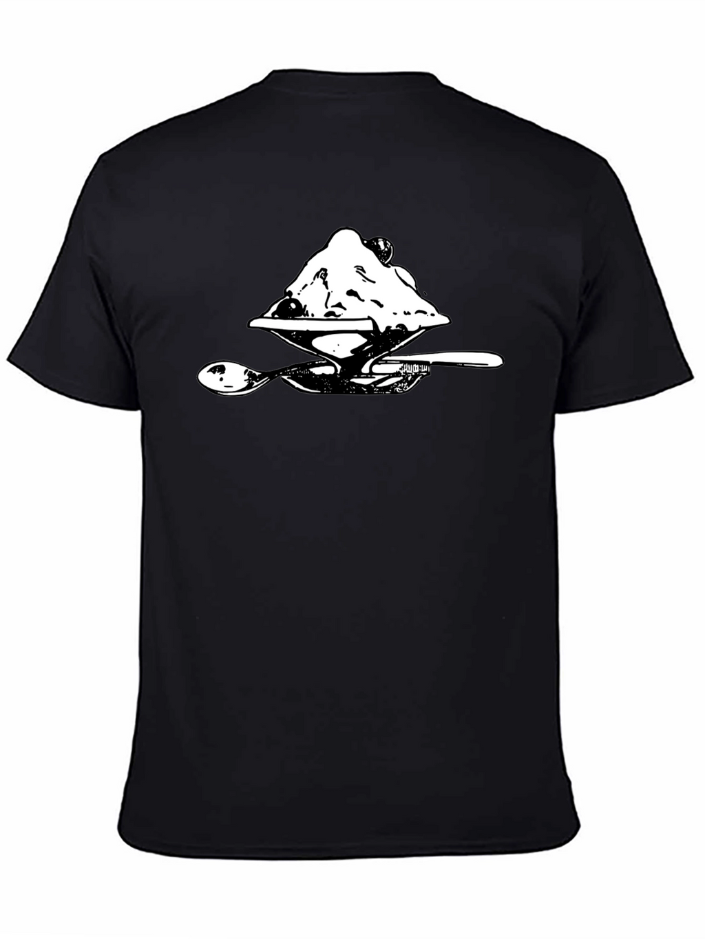 Ice Cream Dessert Graphic Tee - Soft Black Cotton