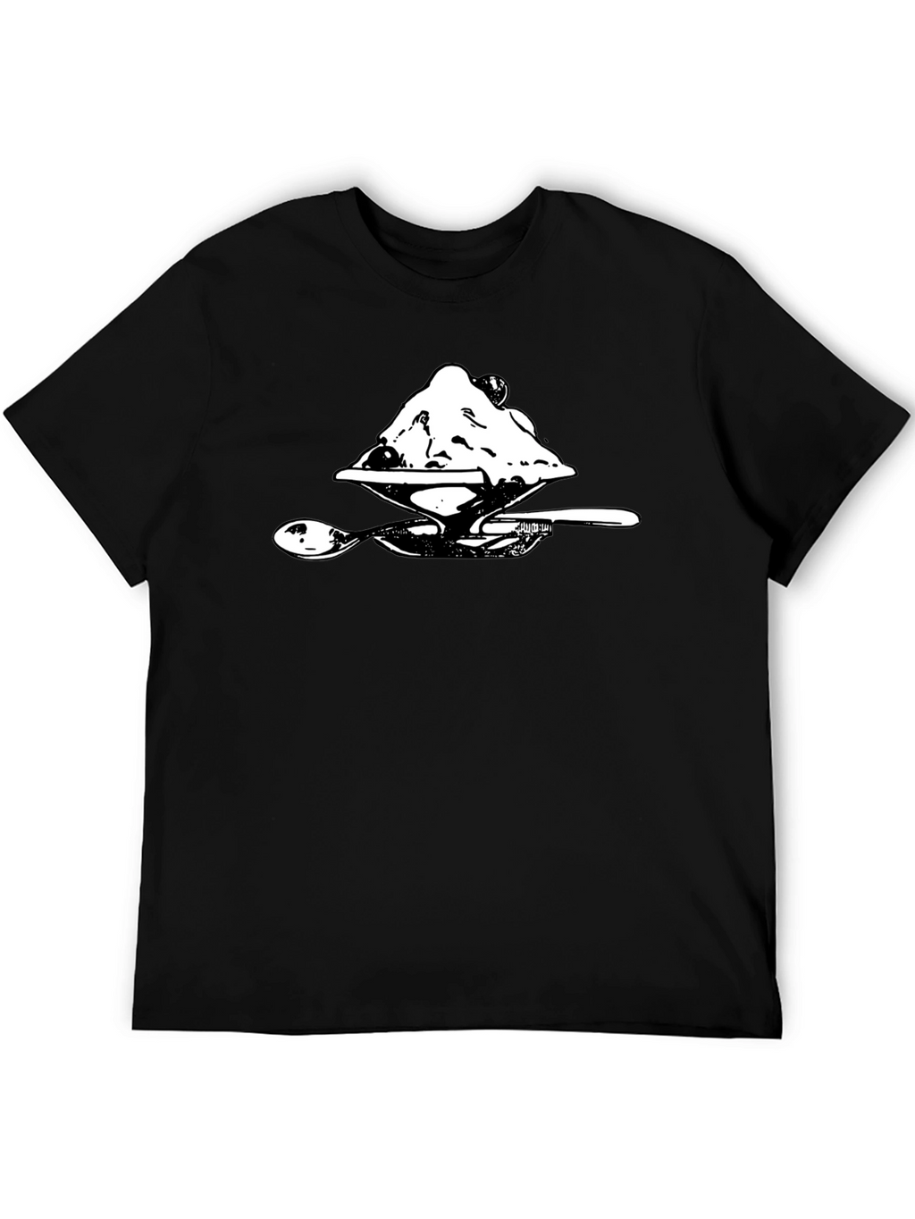 Ice Cream Dessert Graphic Tee - Soft Black Cotton