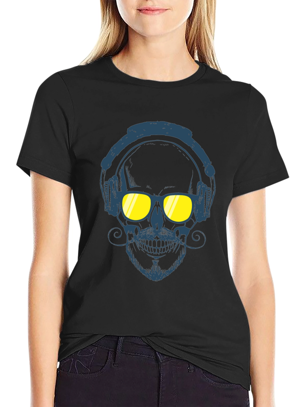 Skull With Headphones Graphic Tee