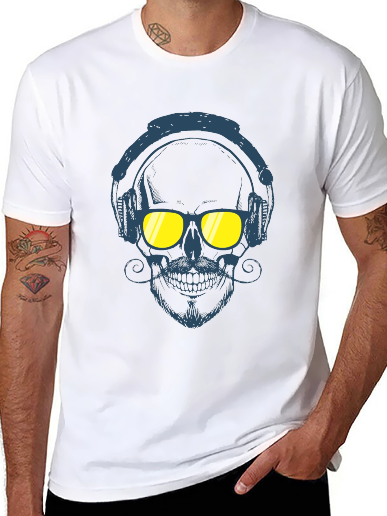 Skull With Headphones Graphic Tee