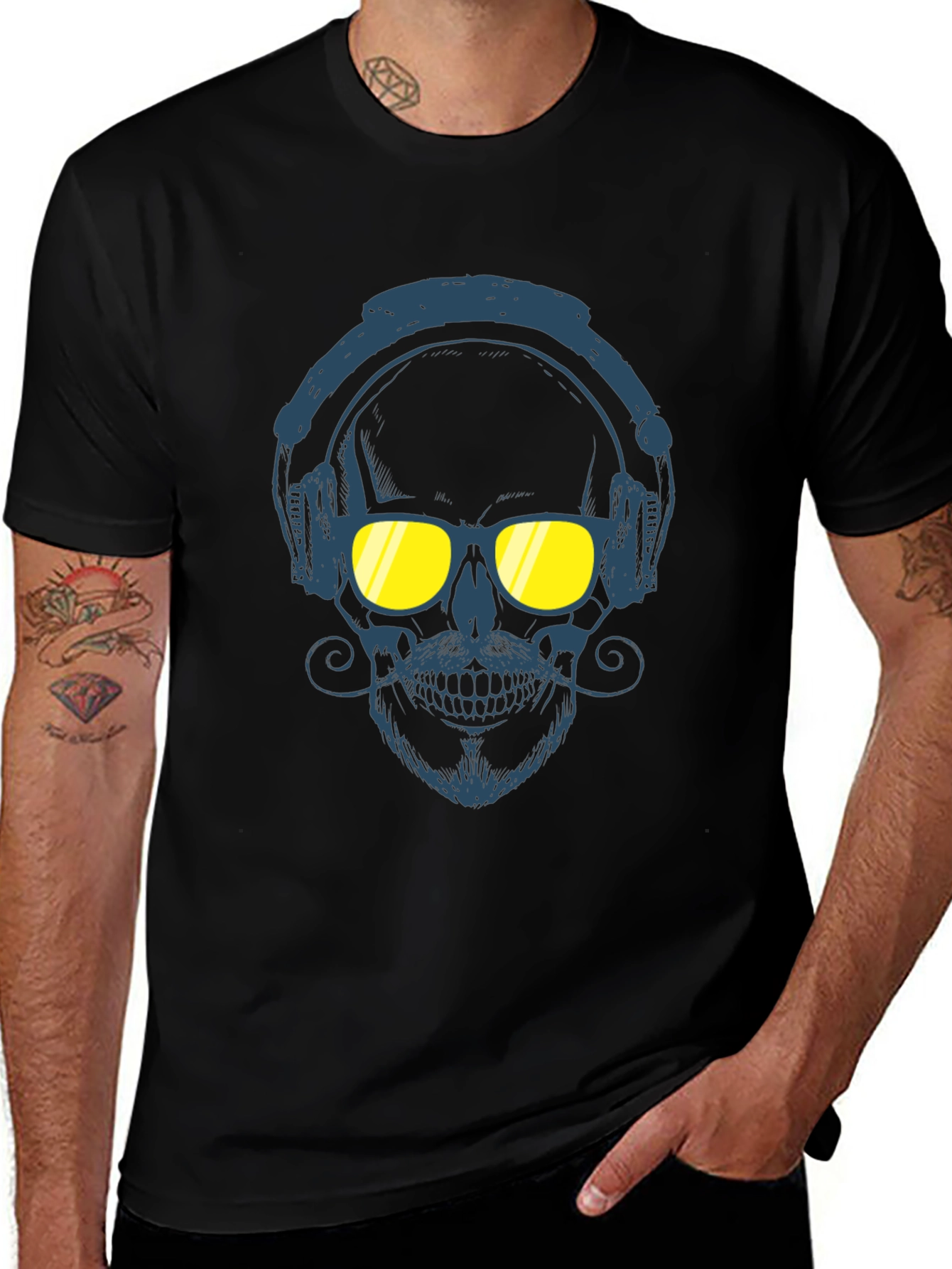 Skull With Headphones Graphic Tee