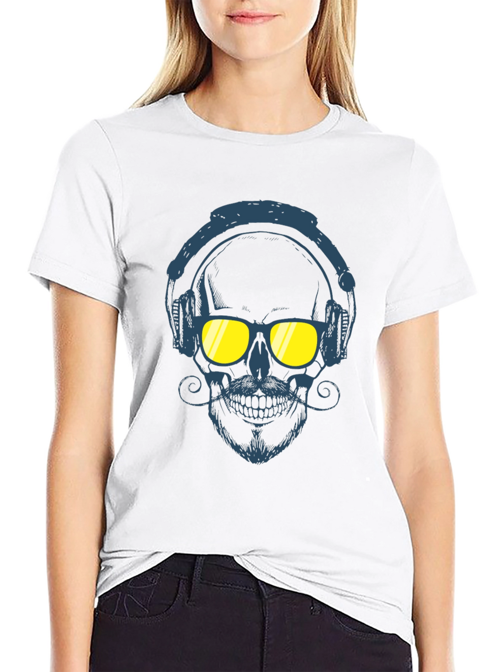 Skull With Headphones Graphic Tee