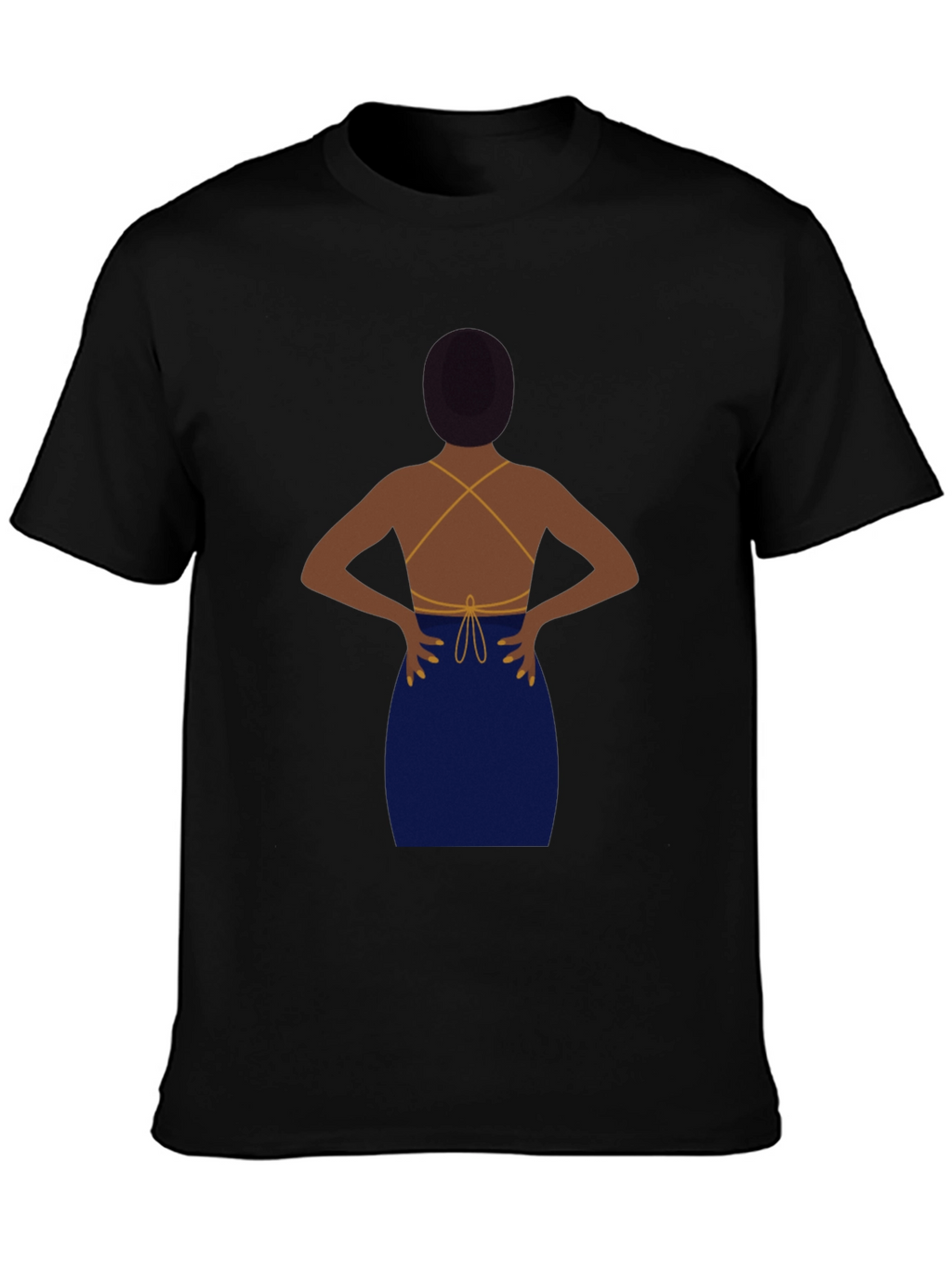 Black T-Shirt with Backless Dress Graphic