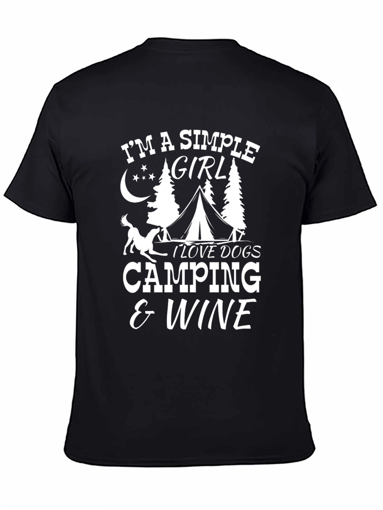 Simple Girl Camping & Wine Graphic T-Shirt
