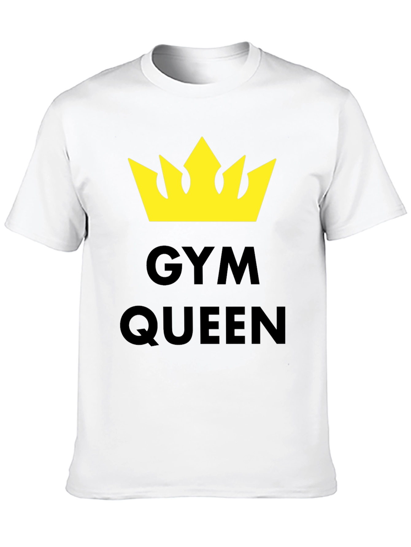 Gym Queen T-Shirt - Yellow Crown Graphic Tee