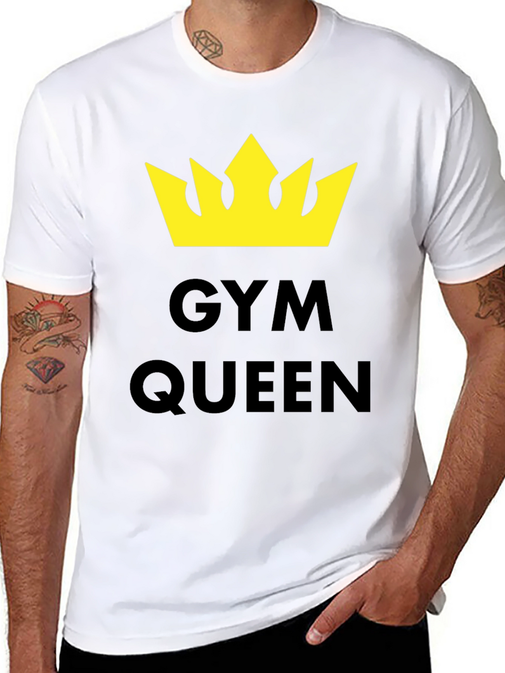 Gym Queen T-Shirt - Yellow Crown Graphic Tee