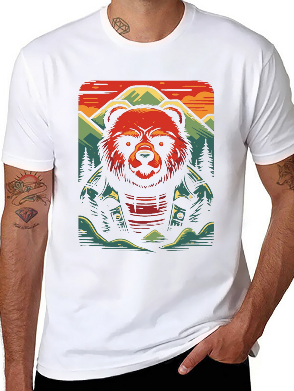 Cool Bear Graphic Tee - Biker Style
