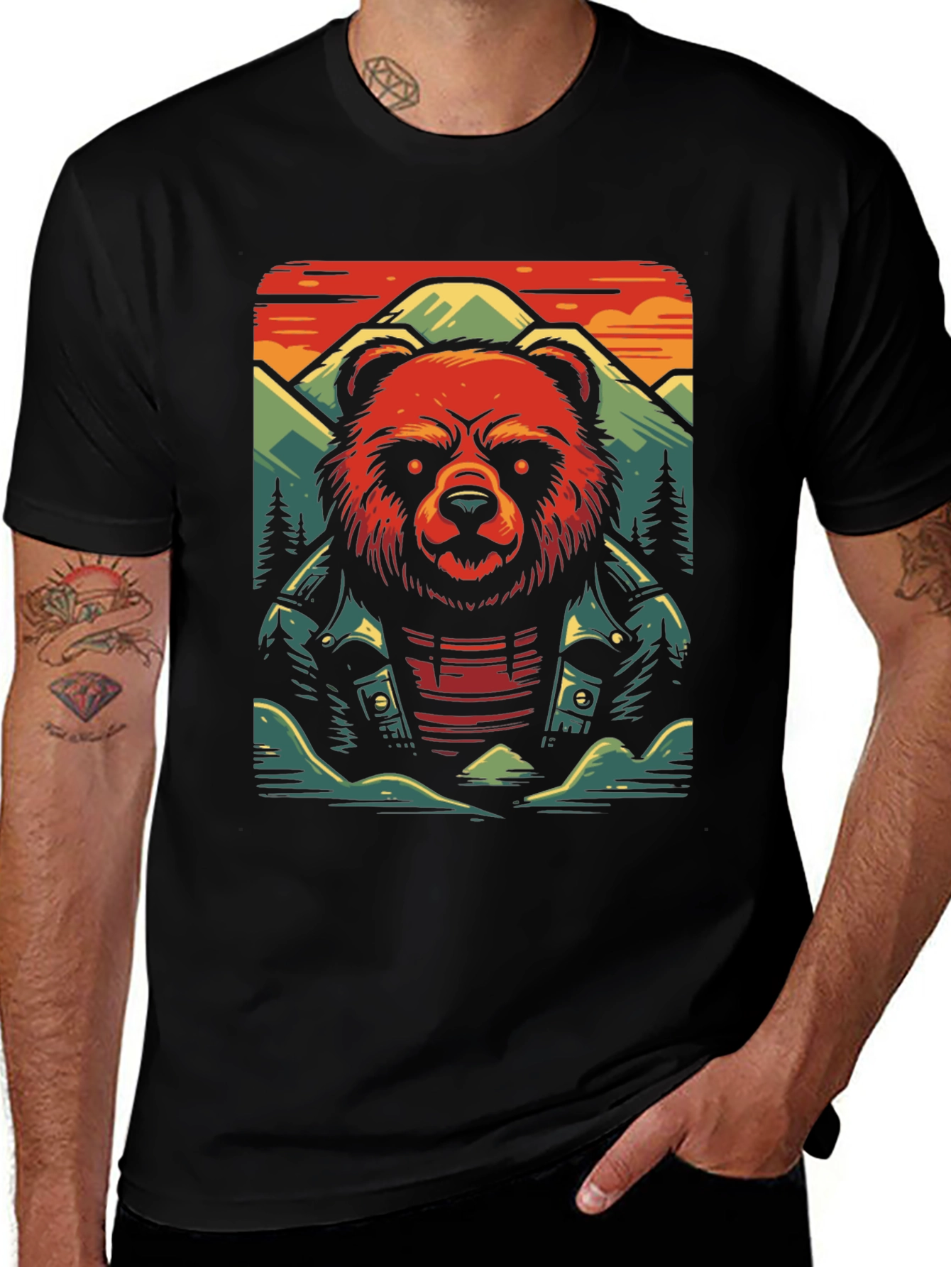 Cool Bear Graphic Tee - Biker Style