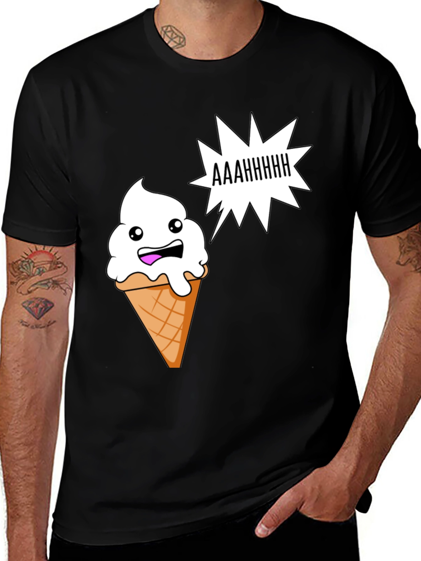 Funny Ice Cream Cone Graphic T-Shirt