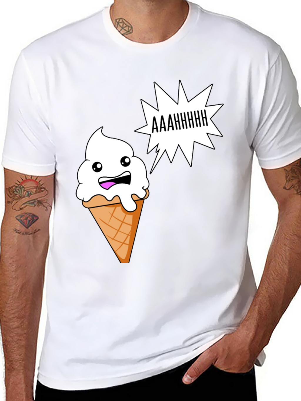 Funny Ice Cream Cone Graphic T-Shirt