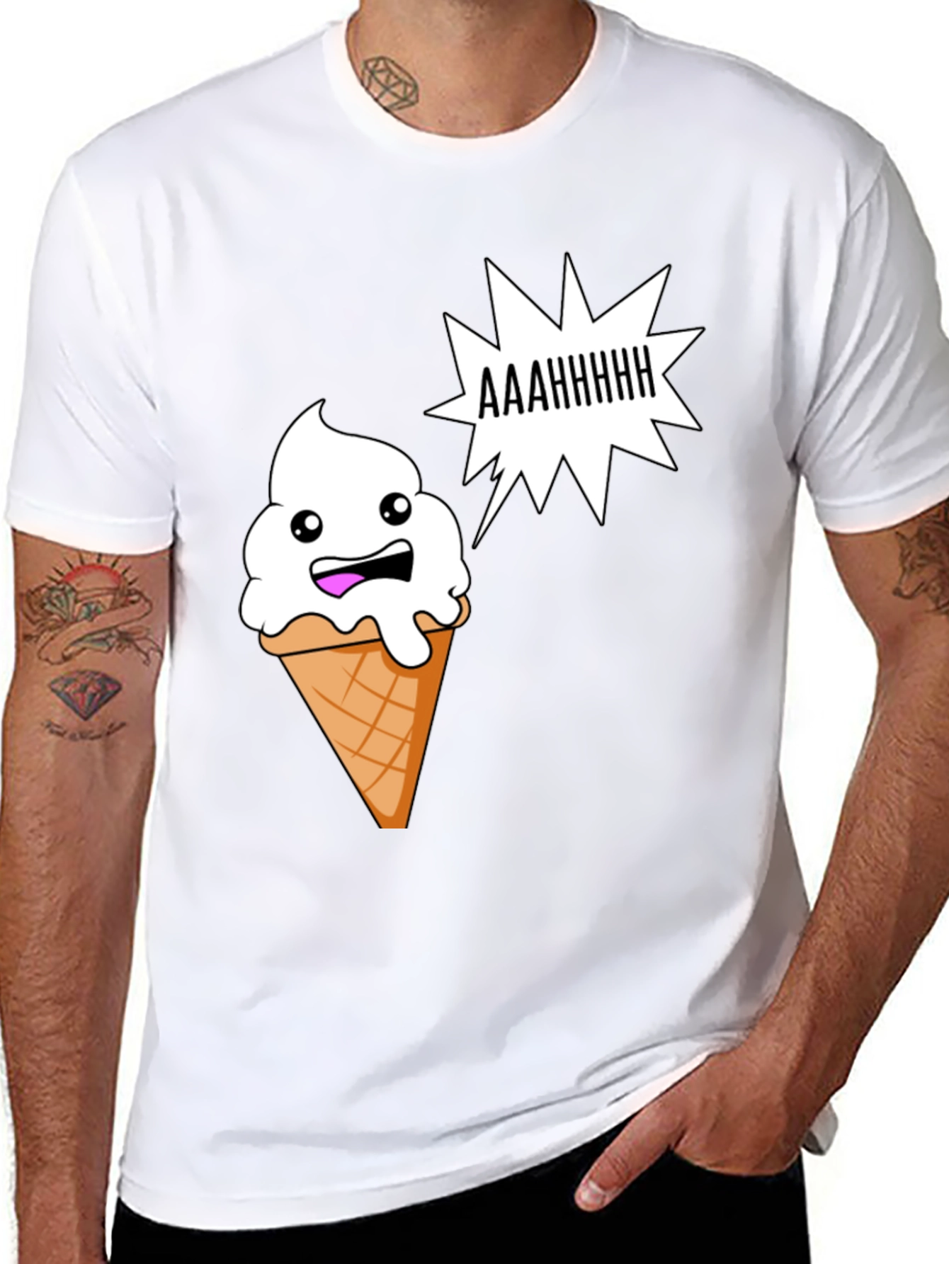 Funny Ice Cream Cone Graphic T-Shirt