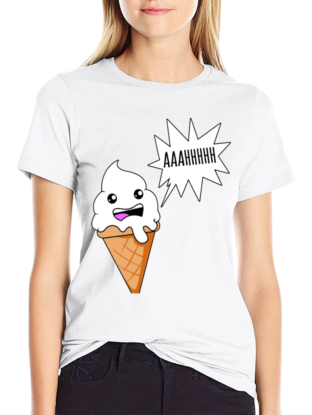 Funny Ice Cream Cone Graphic T-Shirt