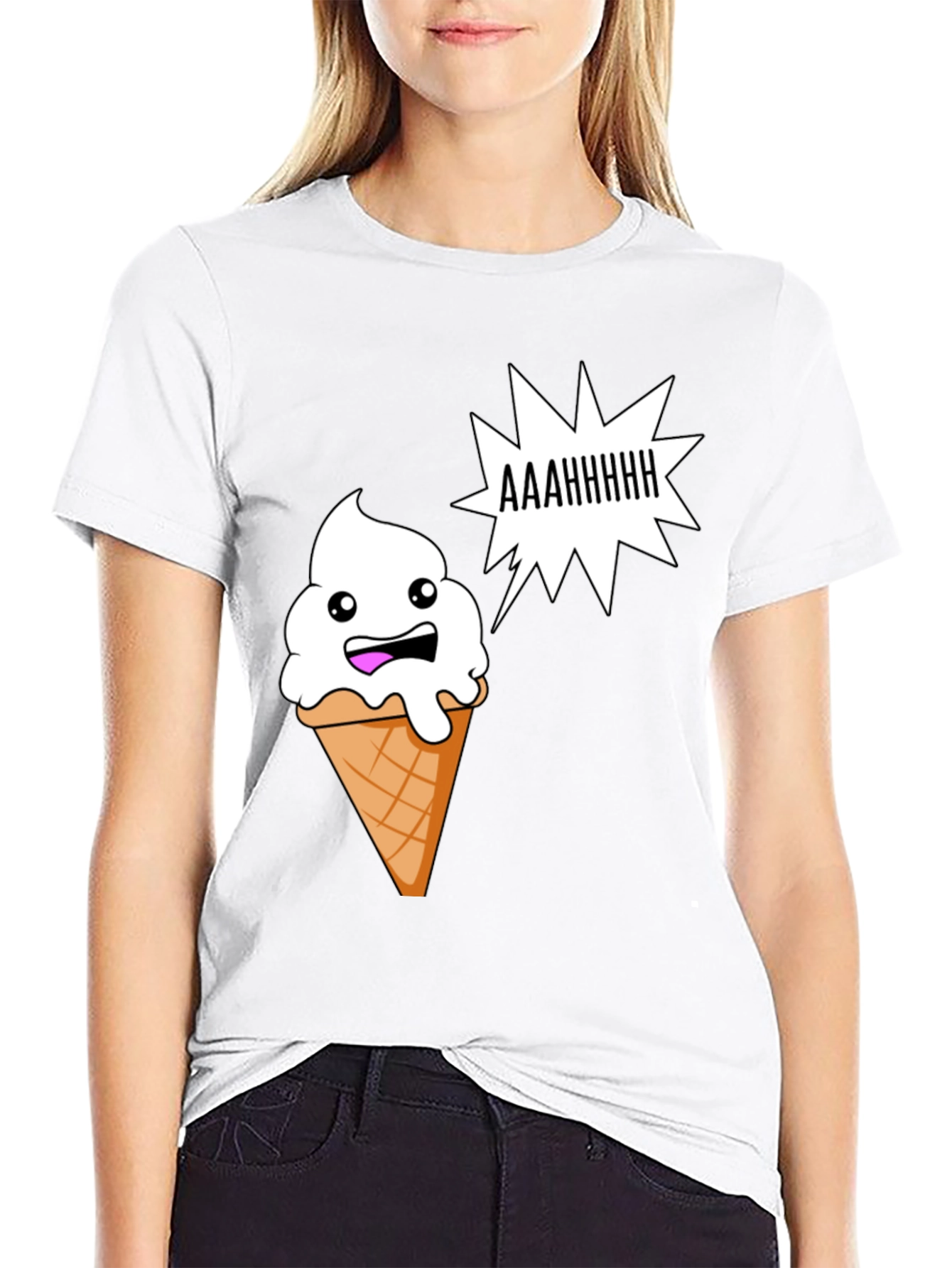Funny Ice Cream Cone Graphic T-Shirt
