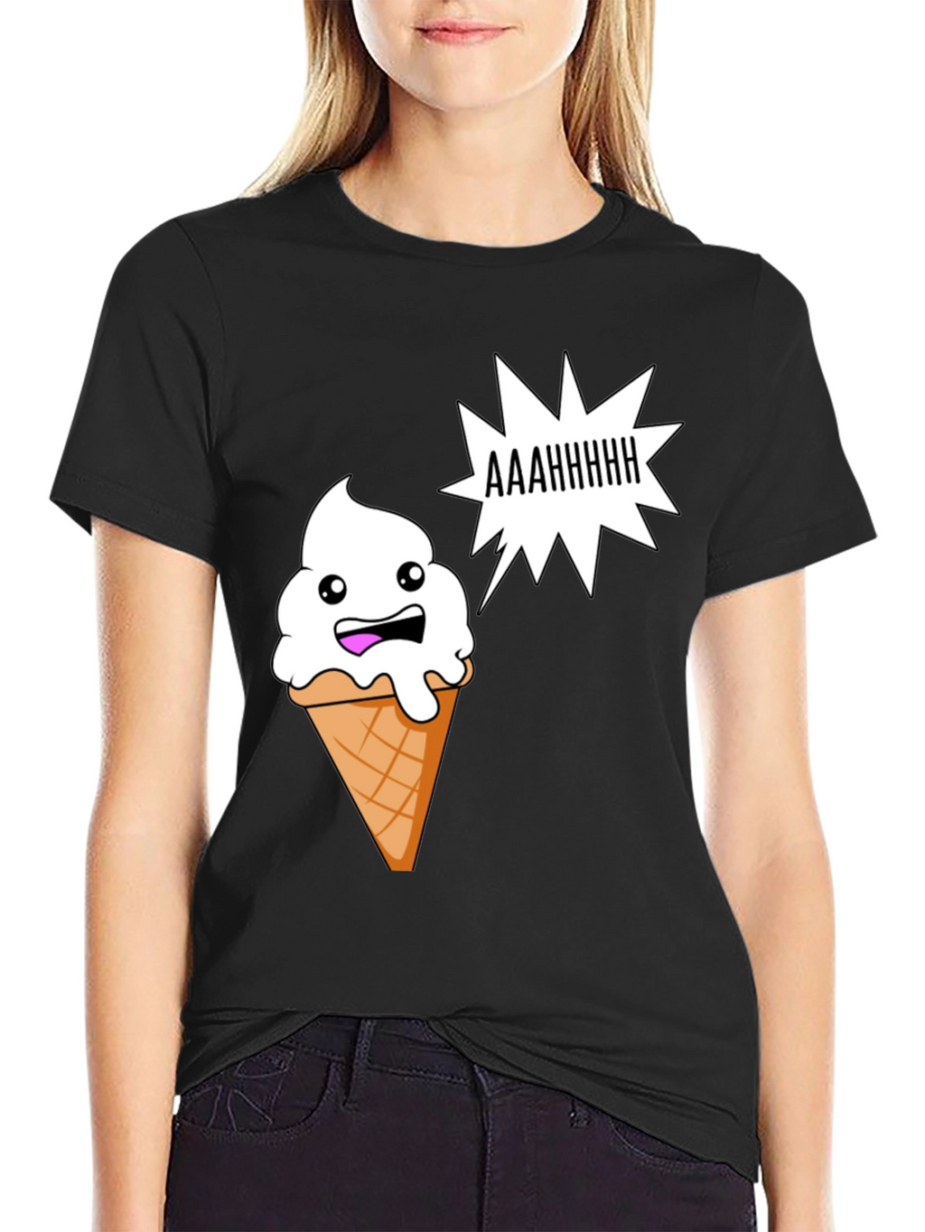 Funny Ice Cream Cone Graphic T-Shirt