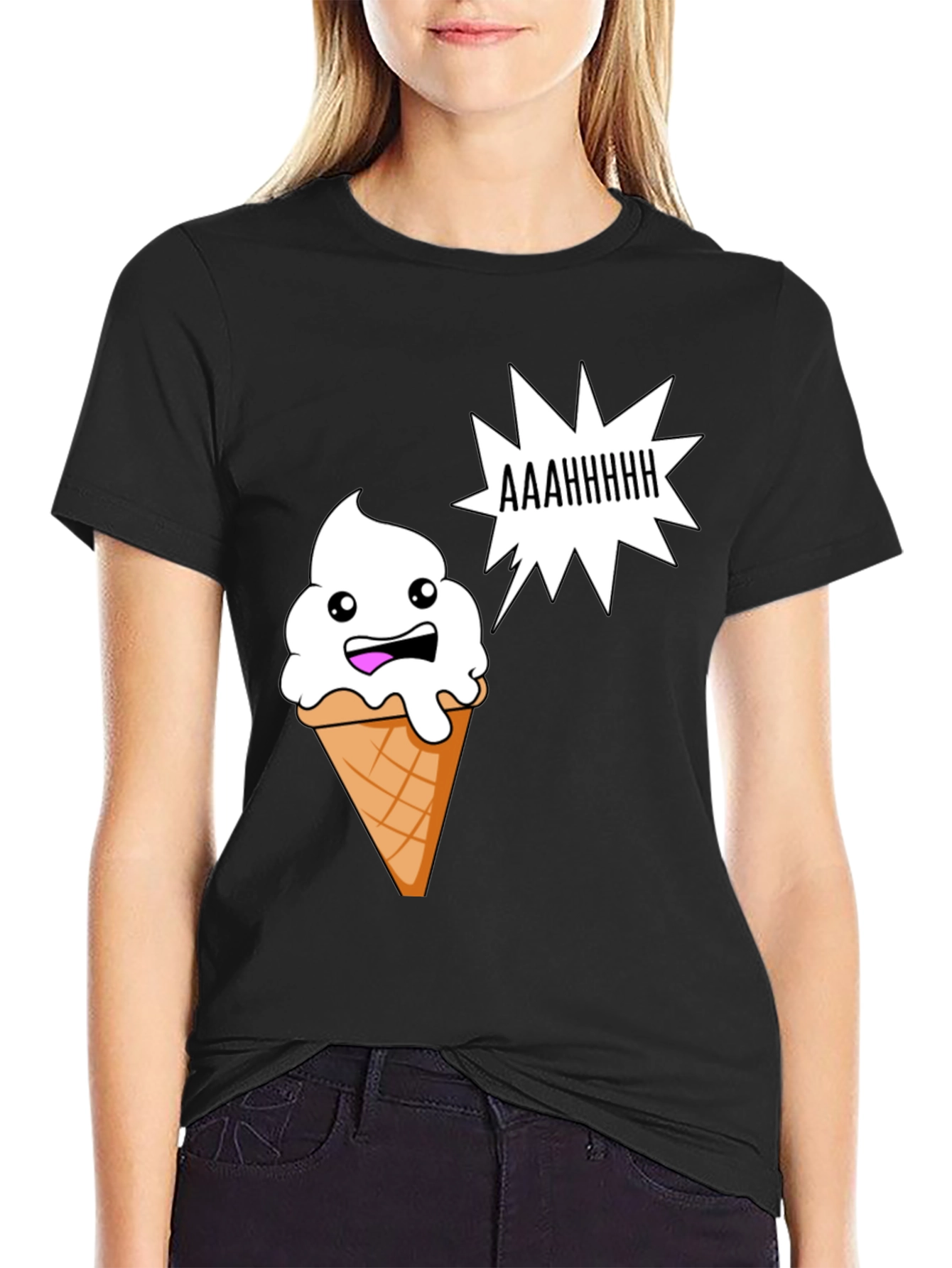 Funny Ice Cream Cone Graphic T-Shirt