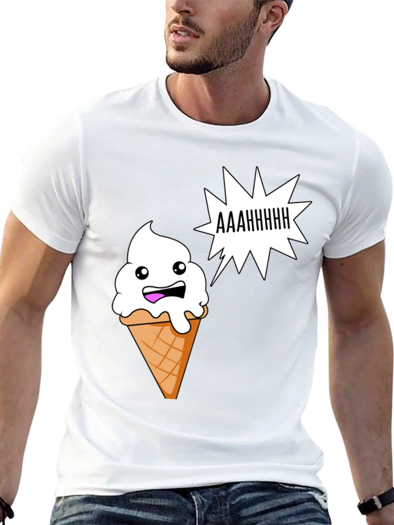Funny Ice Cream Cone Graphic T-Shirt