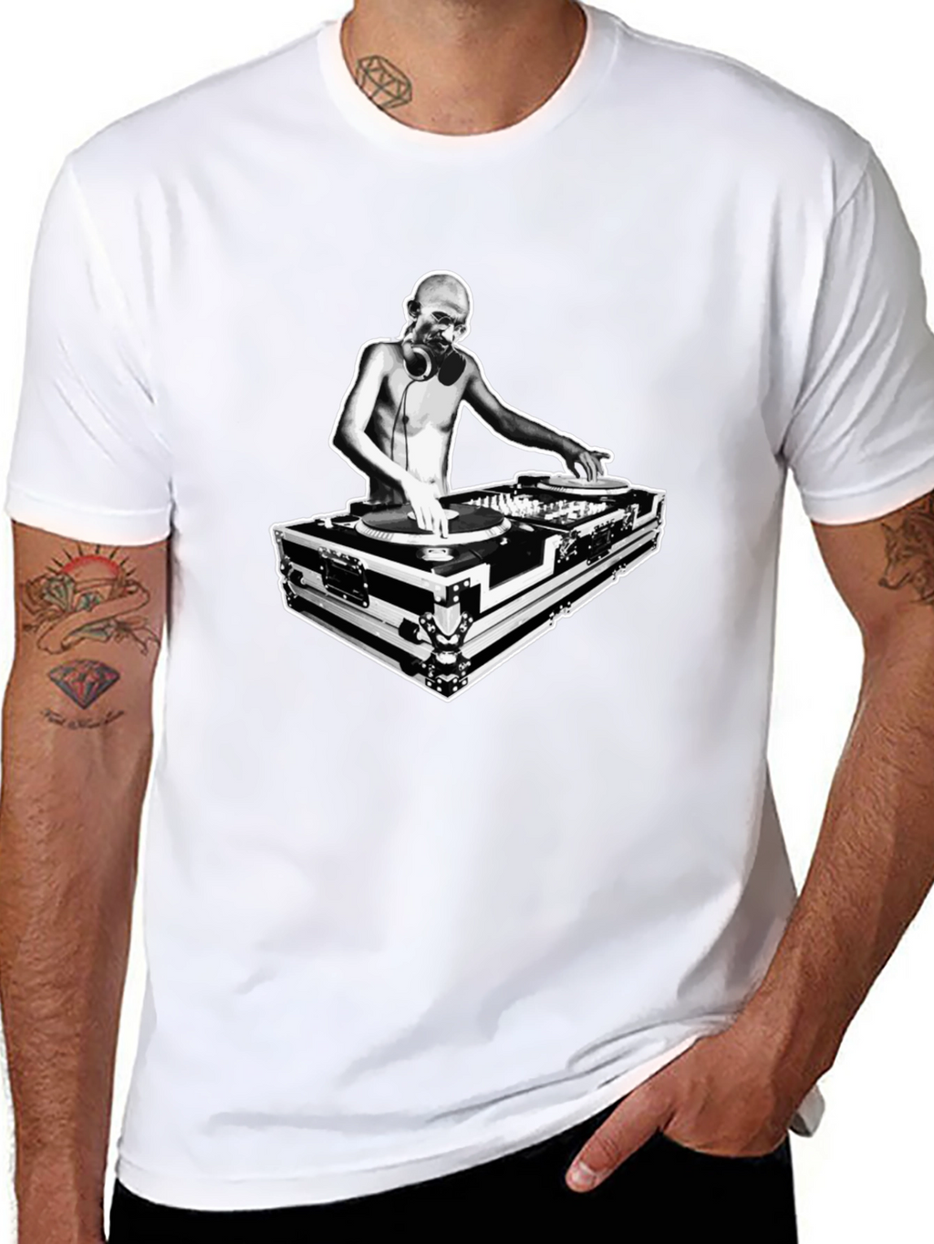 DJ Graphic Tee - Black Crew Neck T-Shirt