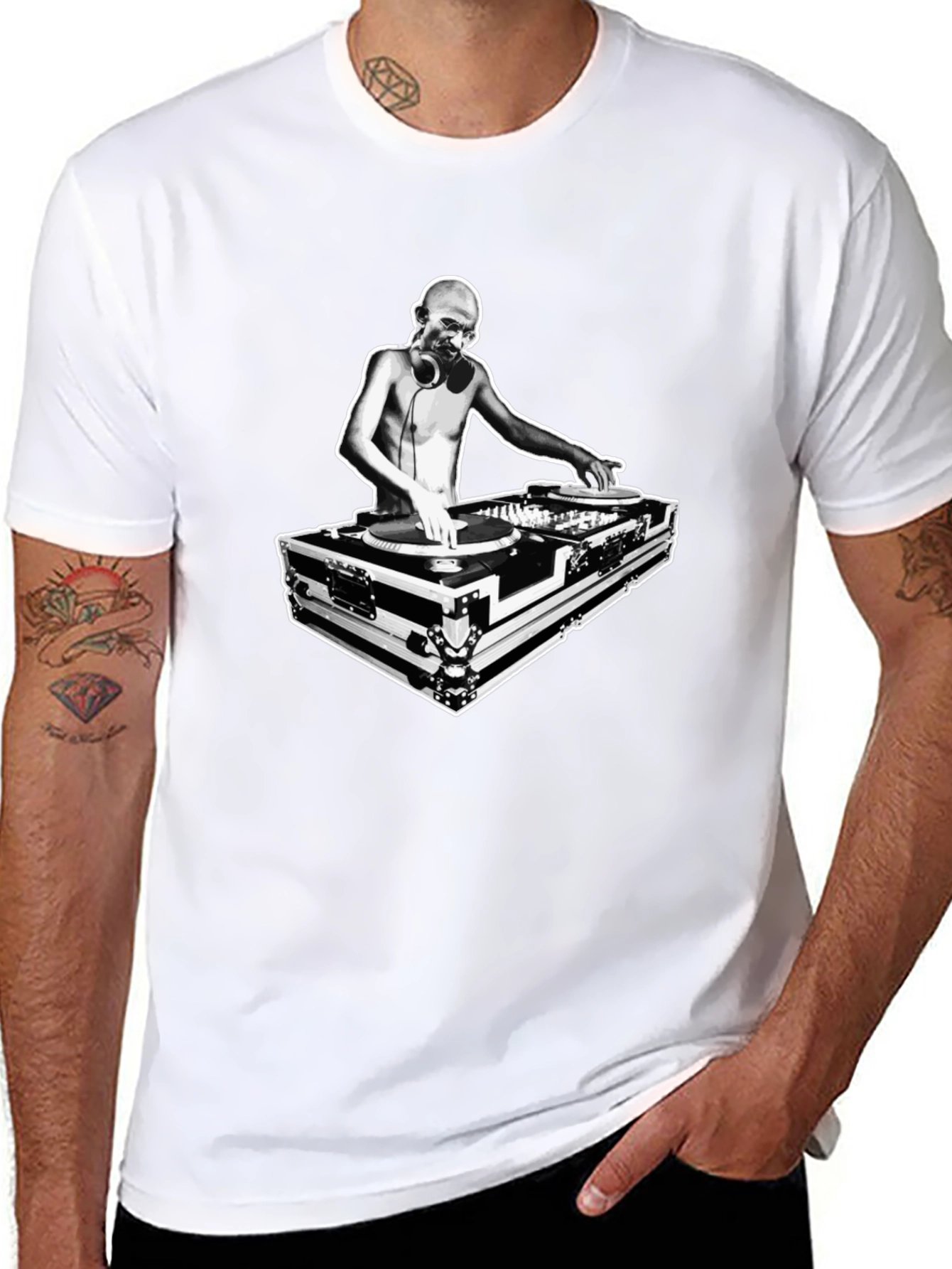 DJ Graphic Tee - Black Crew Neck T-Shirt