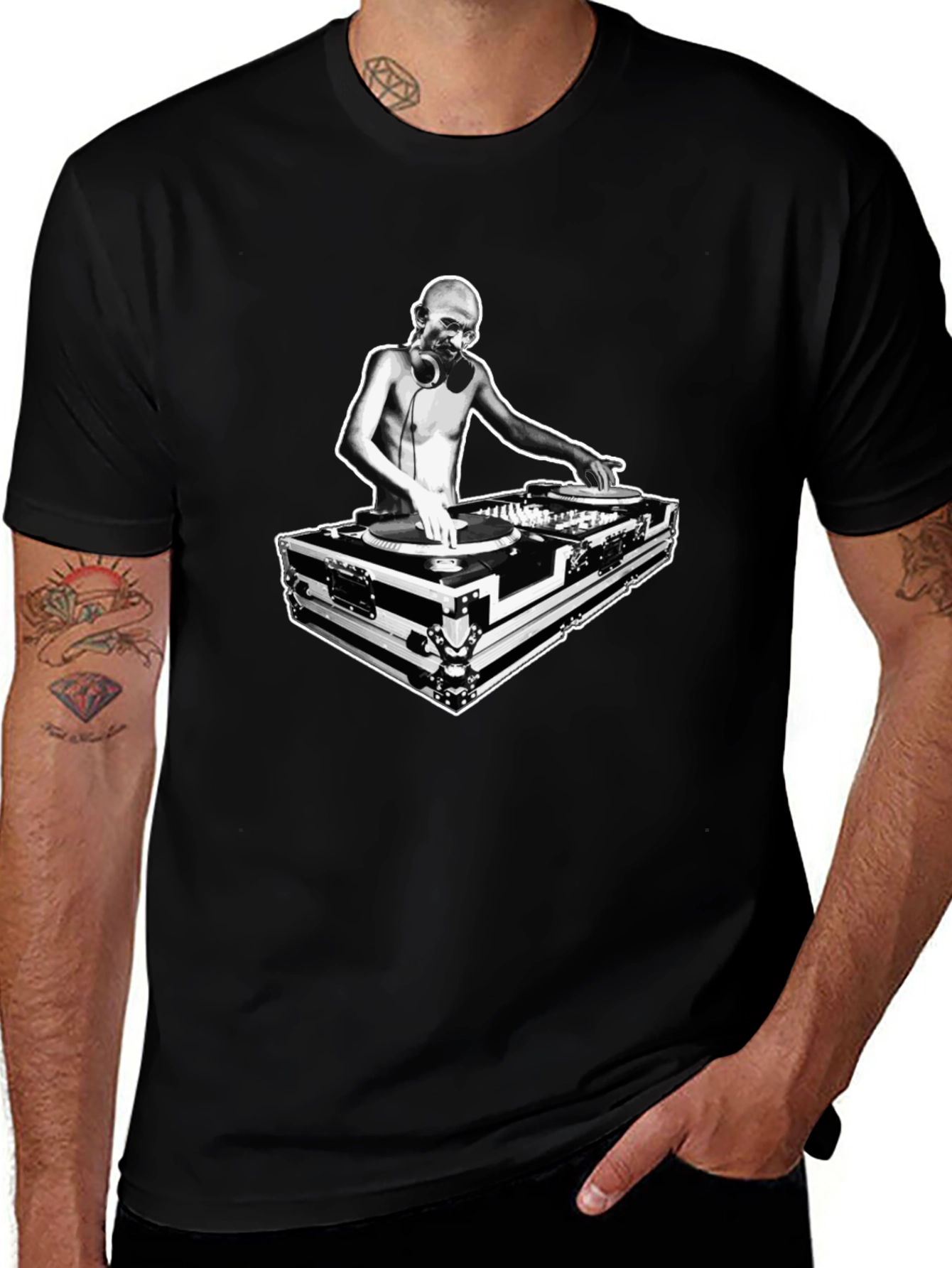 DJ Graphic Tee - Black Crew Neck T-Shirt
