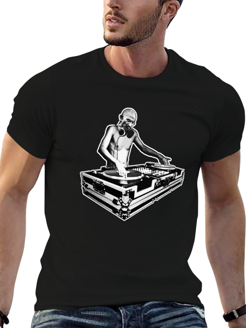 DJ Graphic Tee - Black Crew Neck T-Shirt
