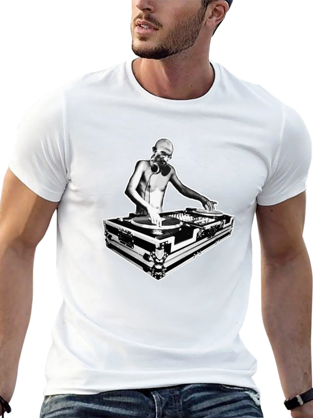DJ Graphic Tee - Black Crew Neck T-Shirt