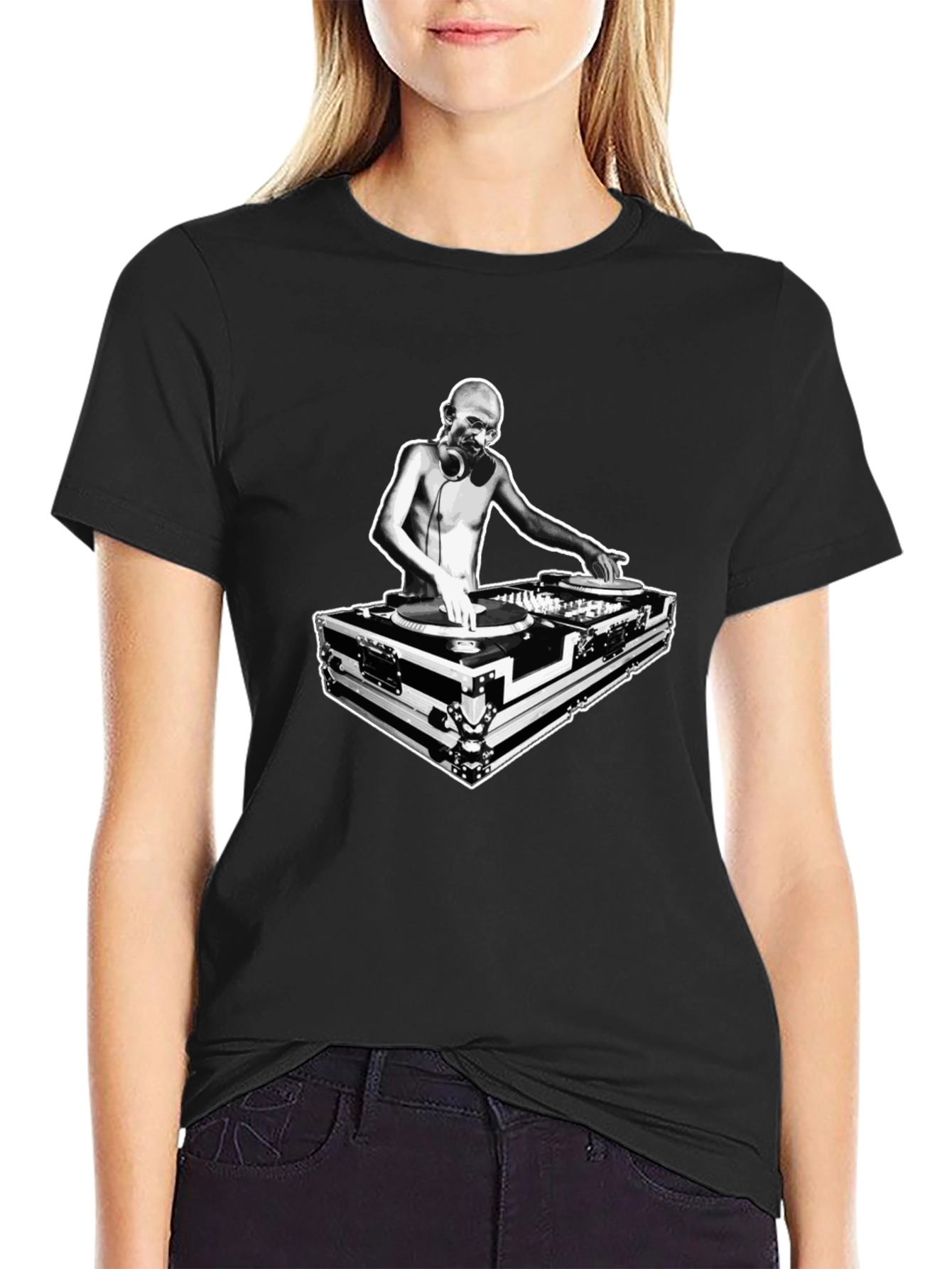 DJ Graphic Tee - Black Crew Neck T-Shirt